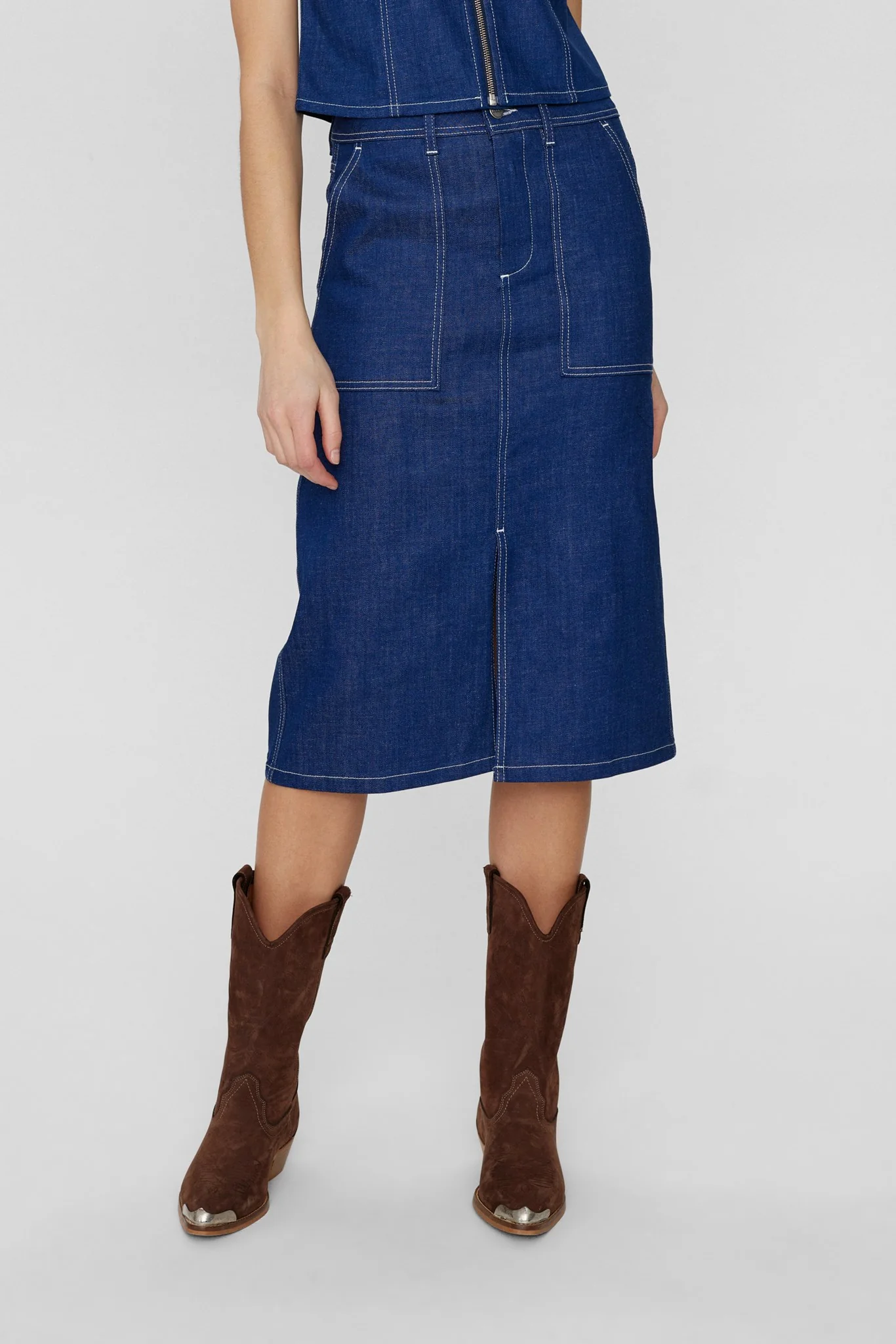NUISSA SKIRT - Dark Blue Denim