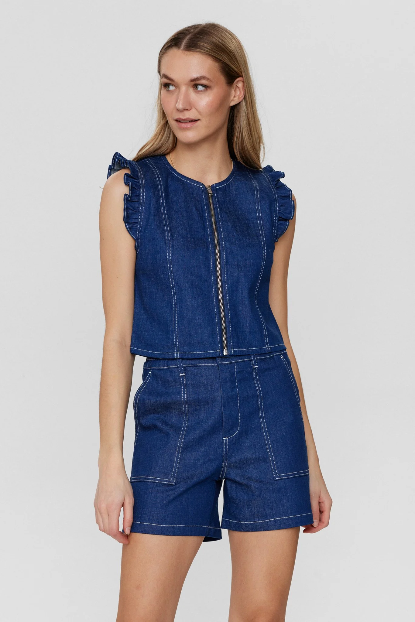 NUISSA TOP - Dark Blue Denim