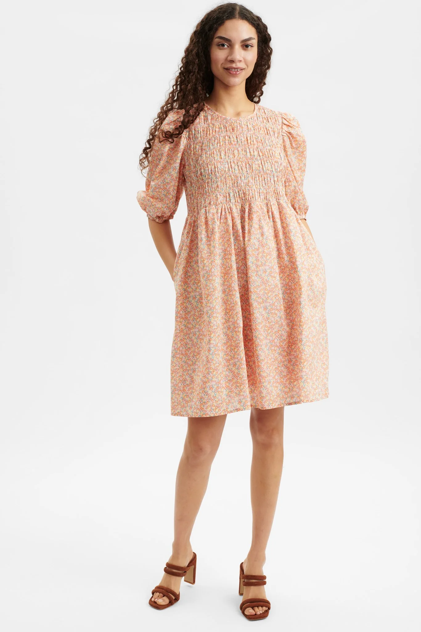 NUIVANKA SMOCK DRESS - Coral Reef - Image 3