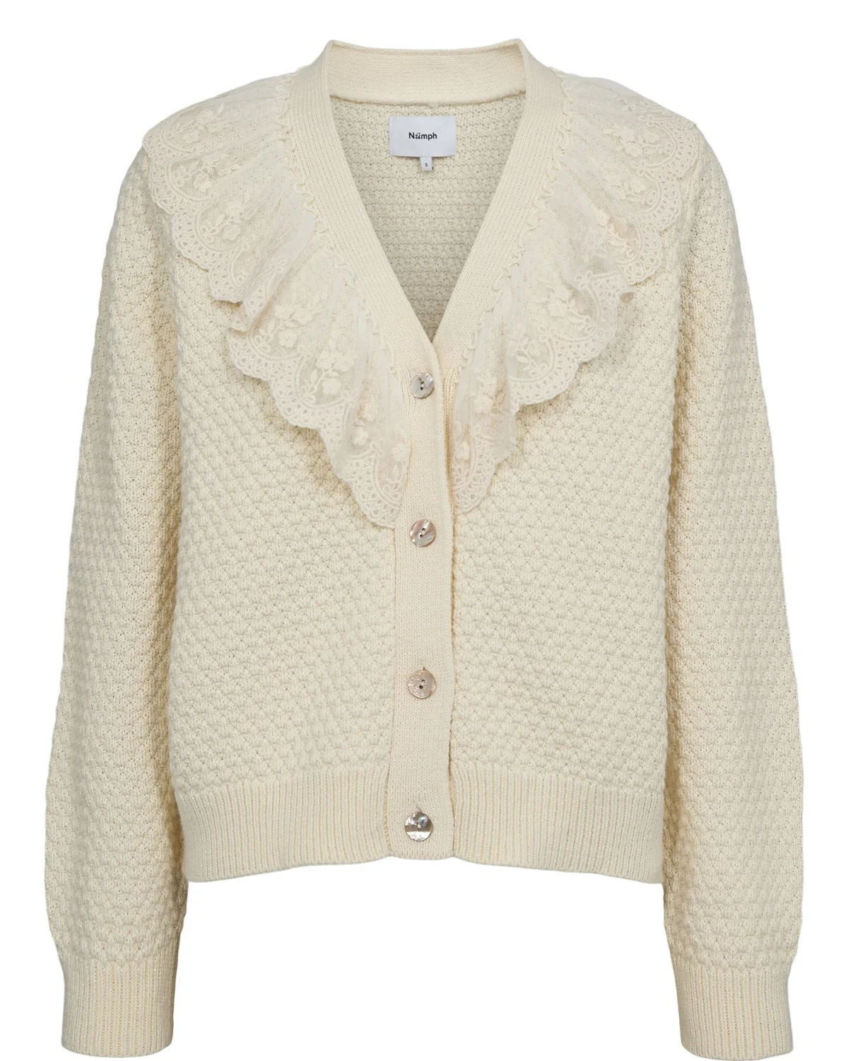 NUJANIE RUFFLE CARDIGAN - Pristine