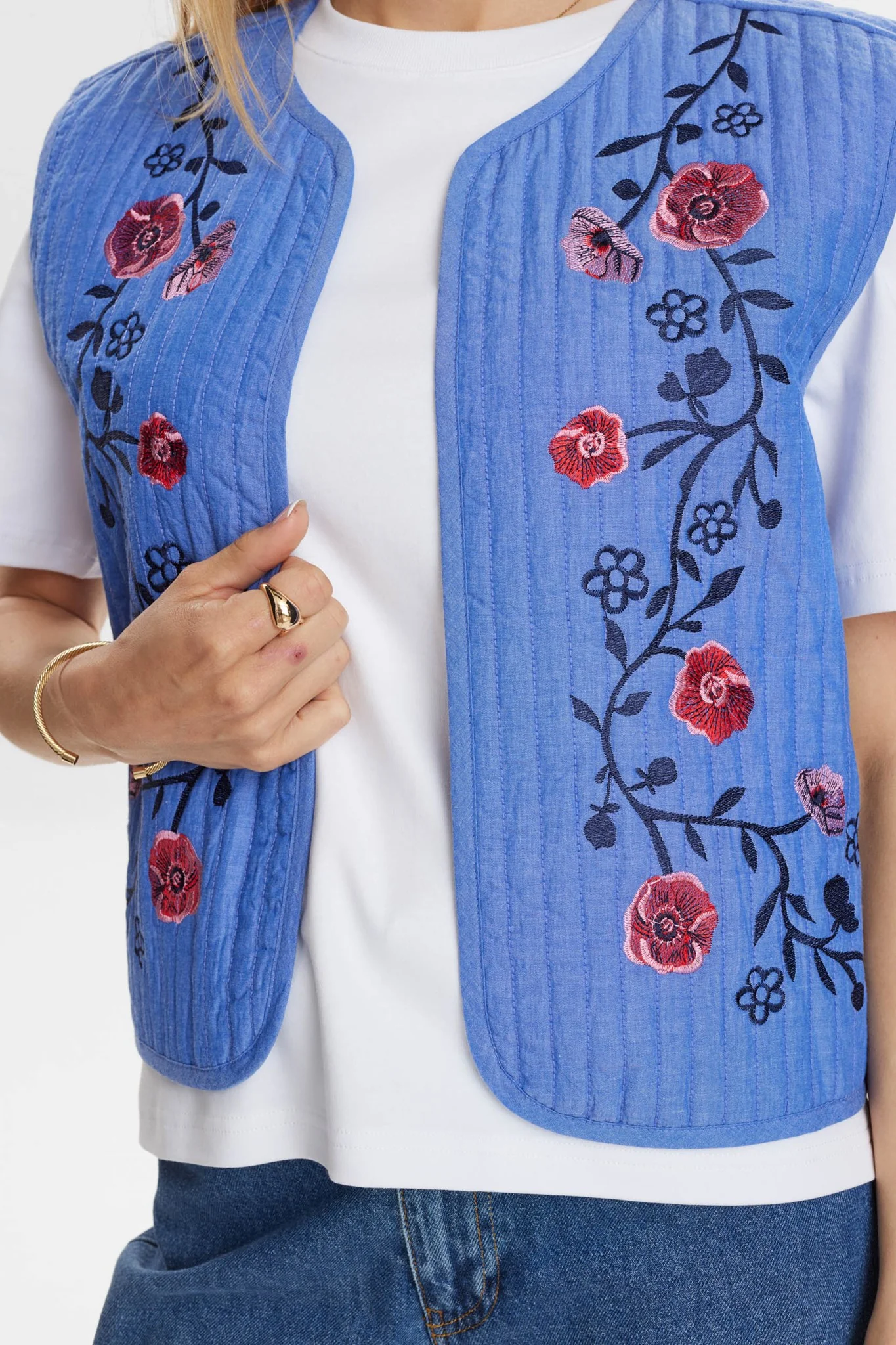 NUJODIE VEST - Medium Blue Denim - Image 4
