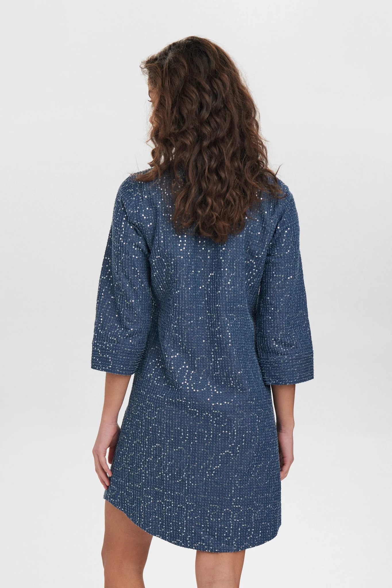 NUJOURNEY DRESS - Medium Blue Denim - Image 2
