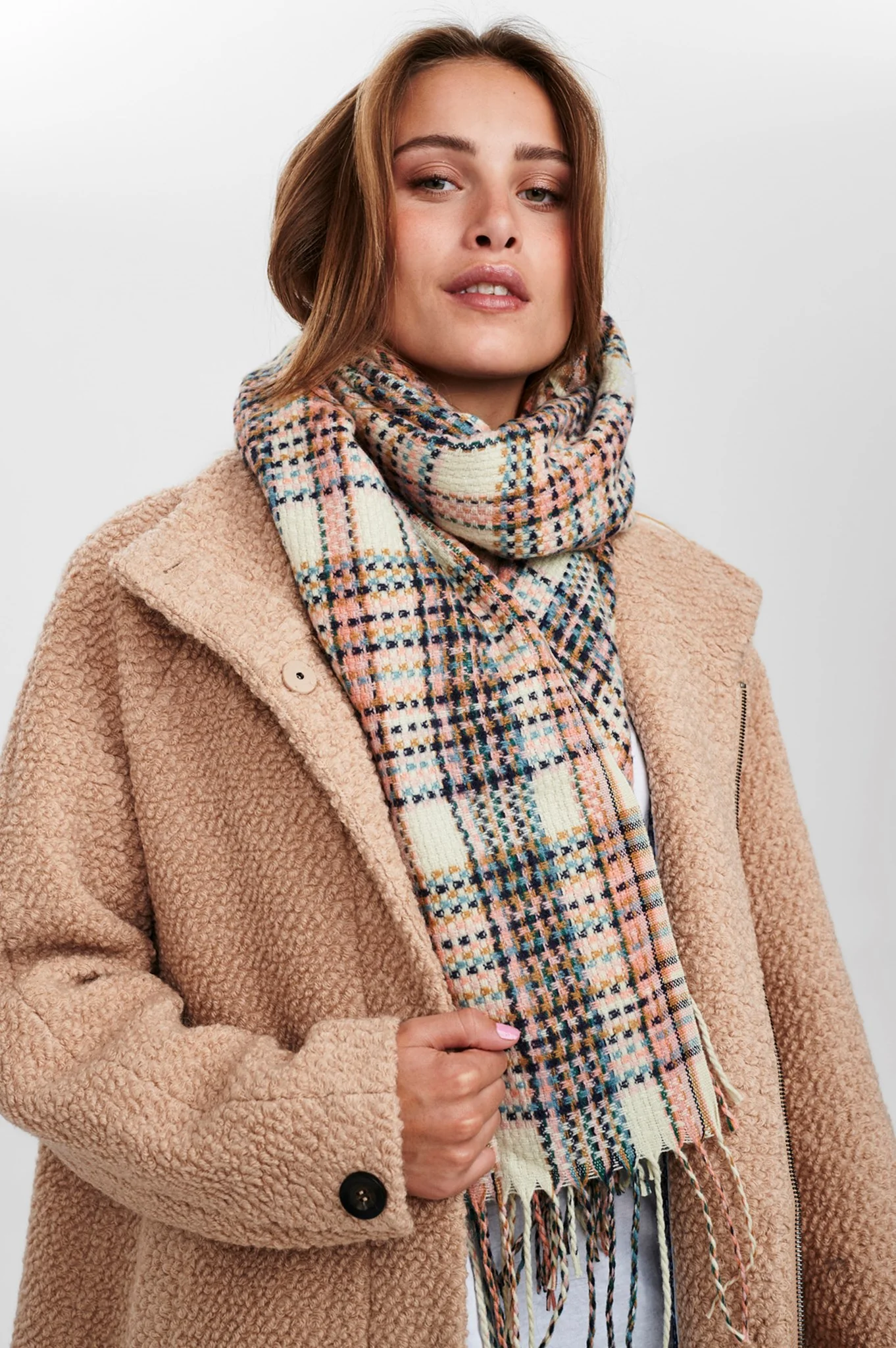 NUJULIUS CHECK SCARF - Chalk Pink