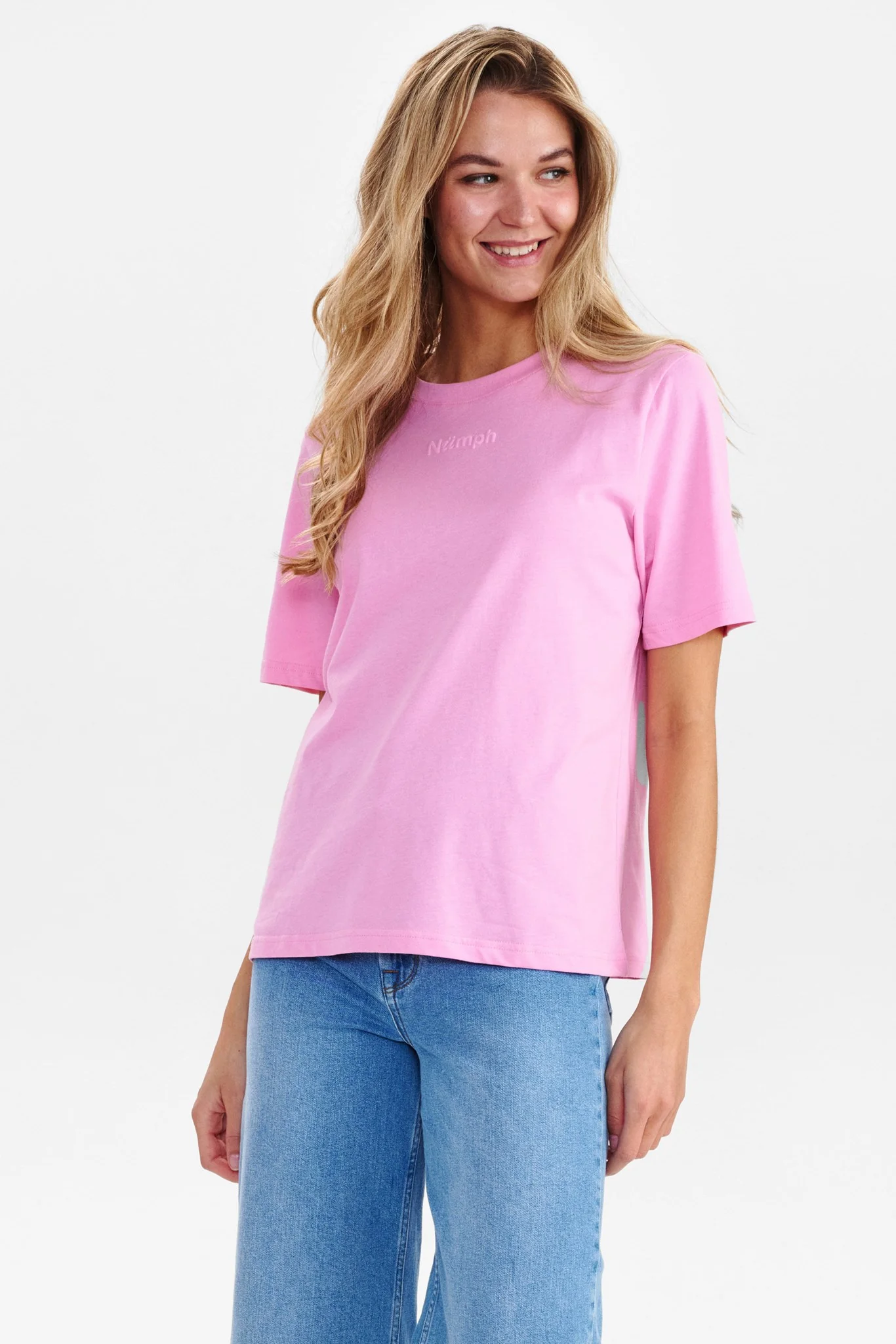 NUJUSTINE TEE - GOTS - Begonia Pink - Image 3