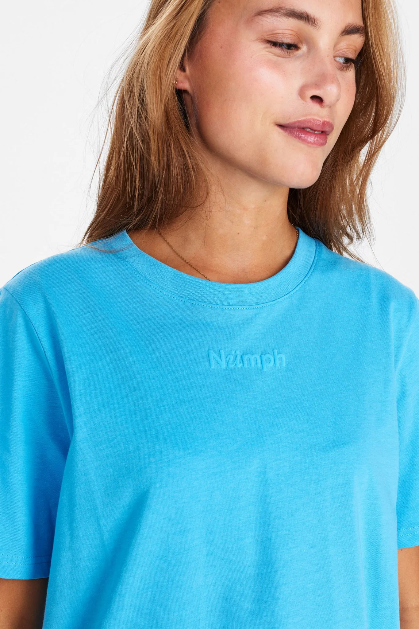 NUJUSTINE TEE - GOTS - Bonnie Blue - Image 4