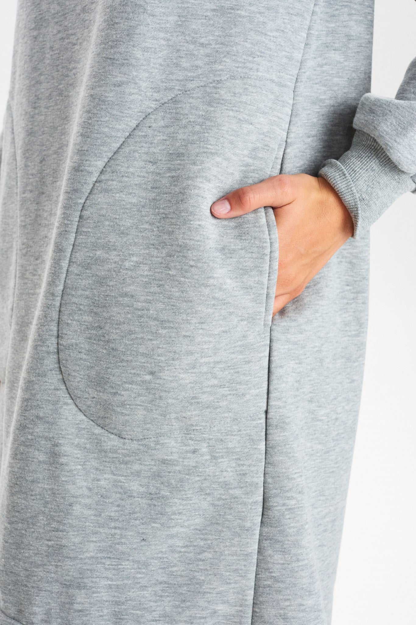 NUKALLI SWEAT DRESS - Medium Grey mel - Image 4