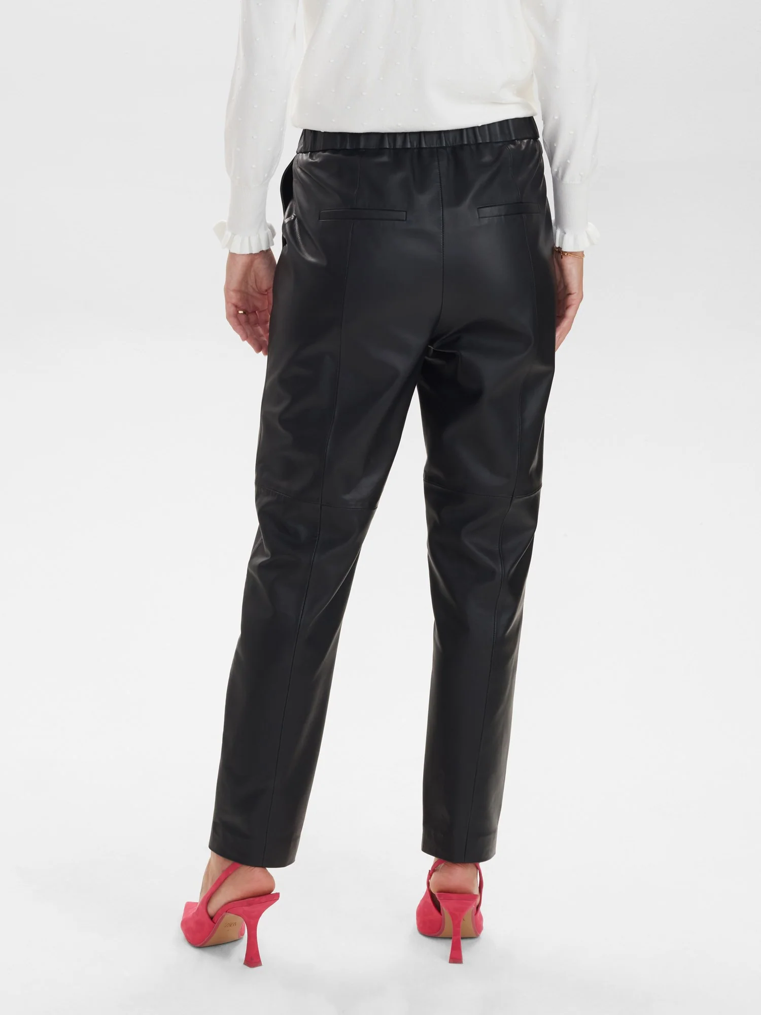 NUKIM LEATHER PANT - Caviar - Image 2
