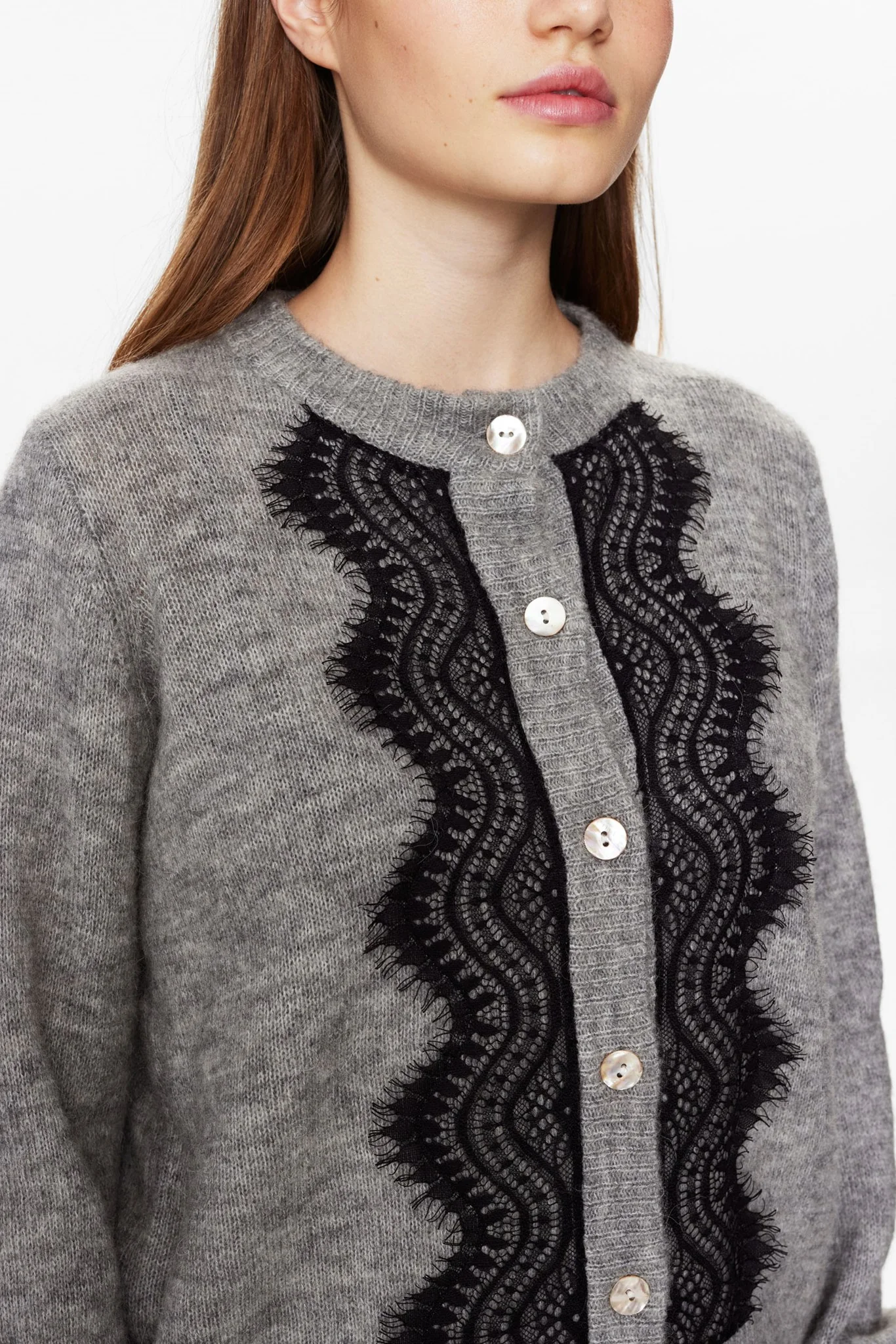 NULAMINA CARDIGAN - Medium Grey mel - Image 4