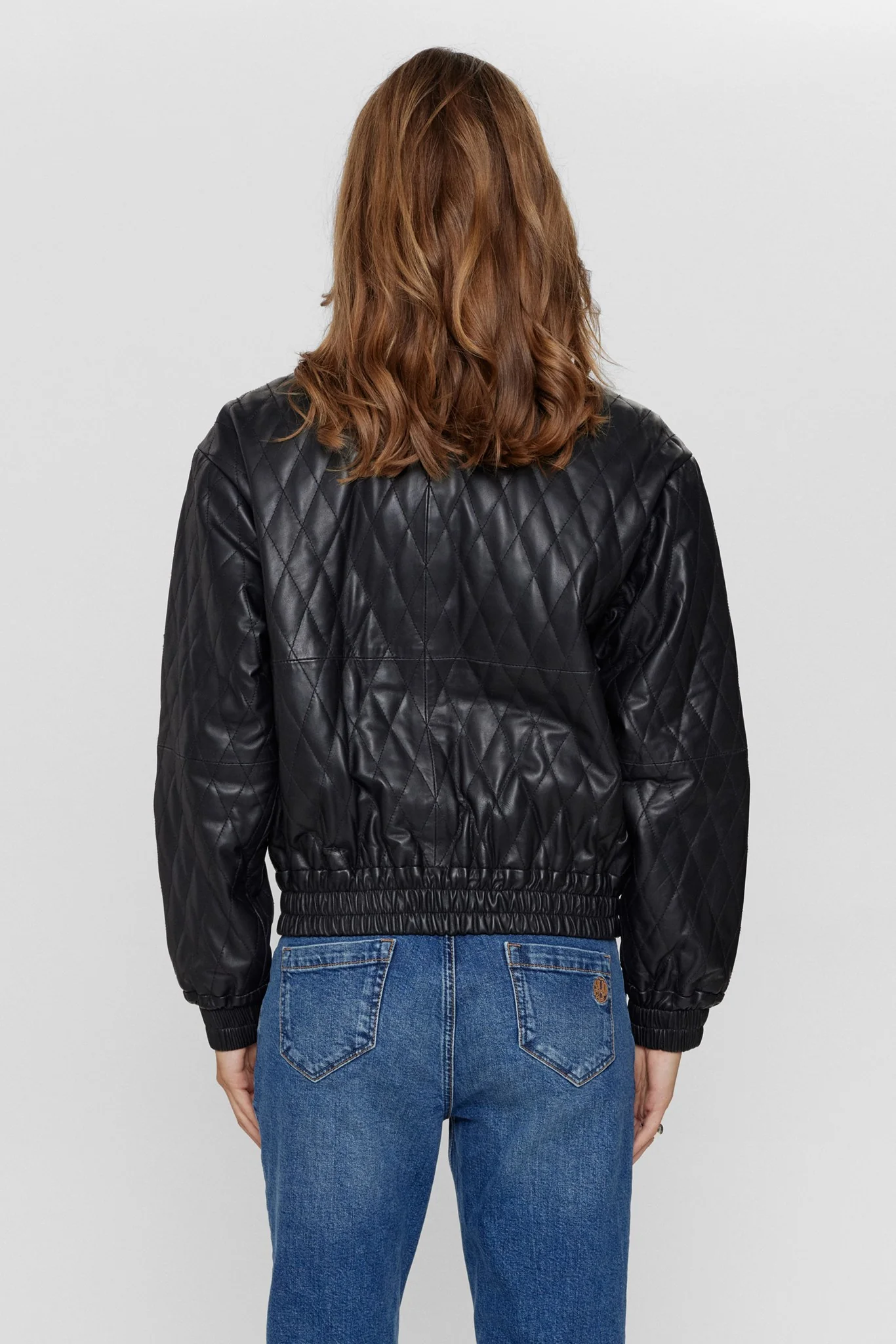 NULEA LEATHER BOMBER JACKET - Caviar - Image 2