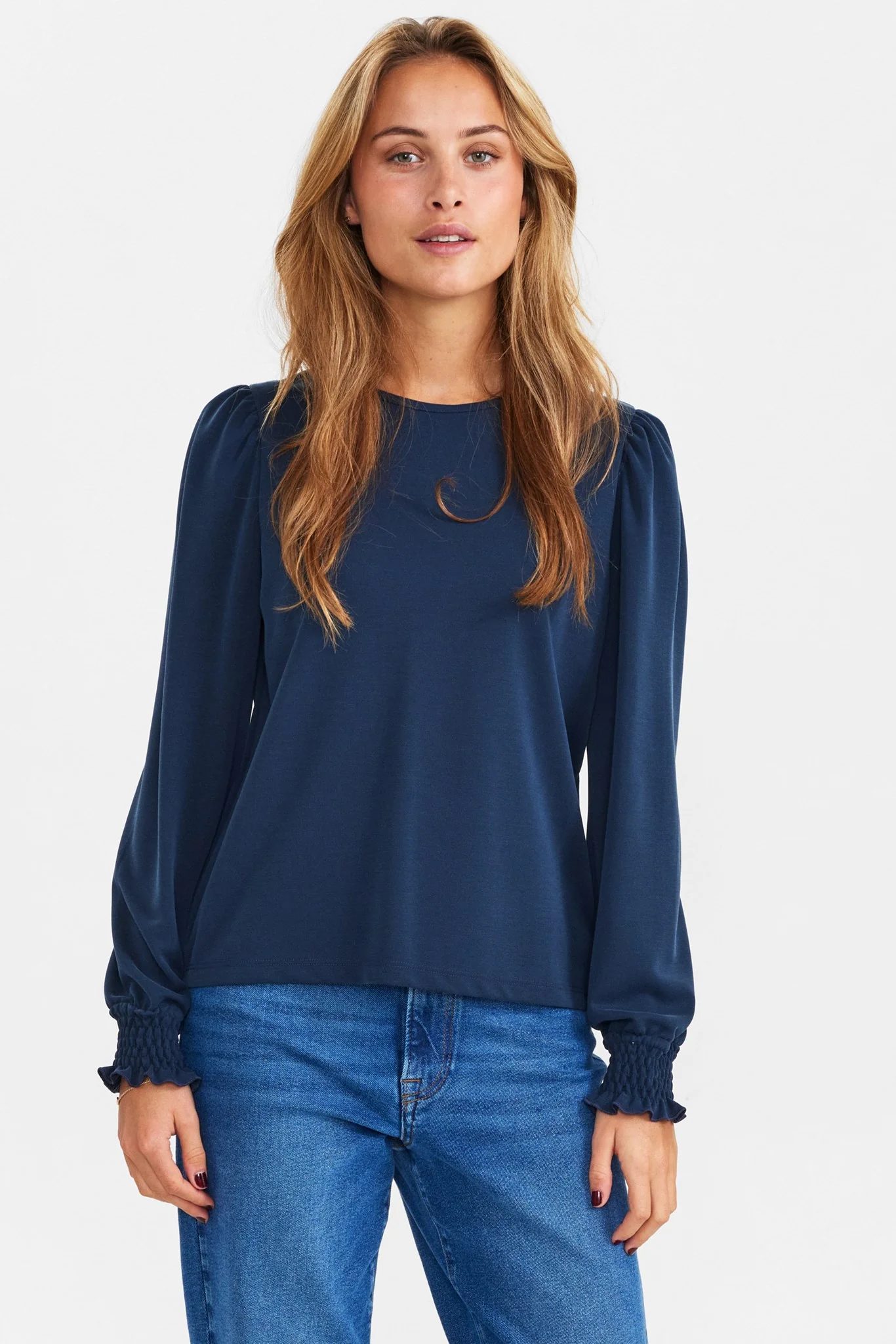 NULEANNE LS BLOUSE - Dark Sapphire