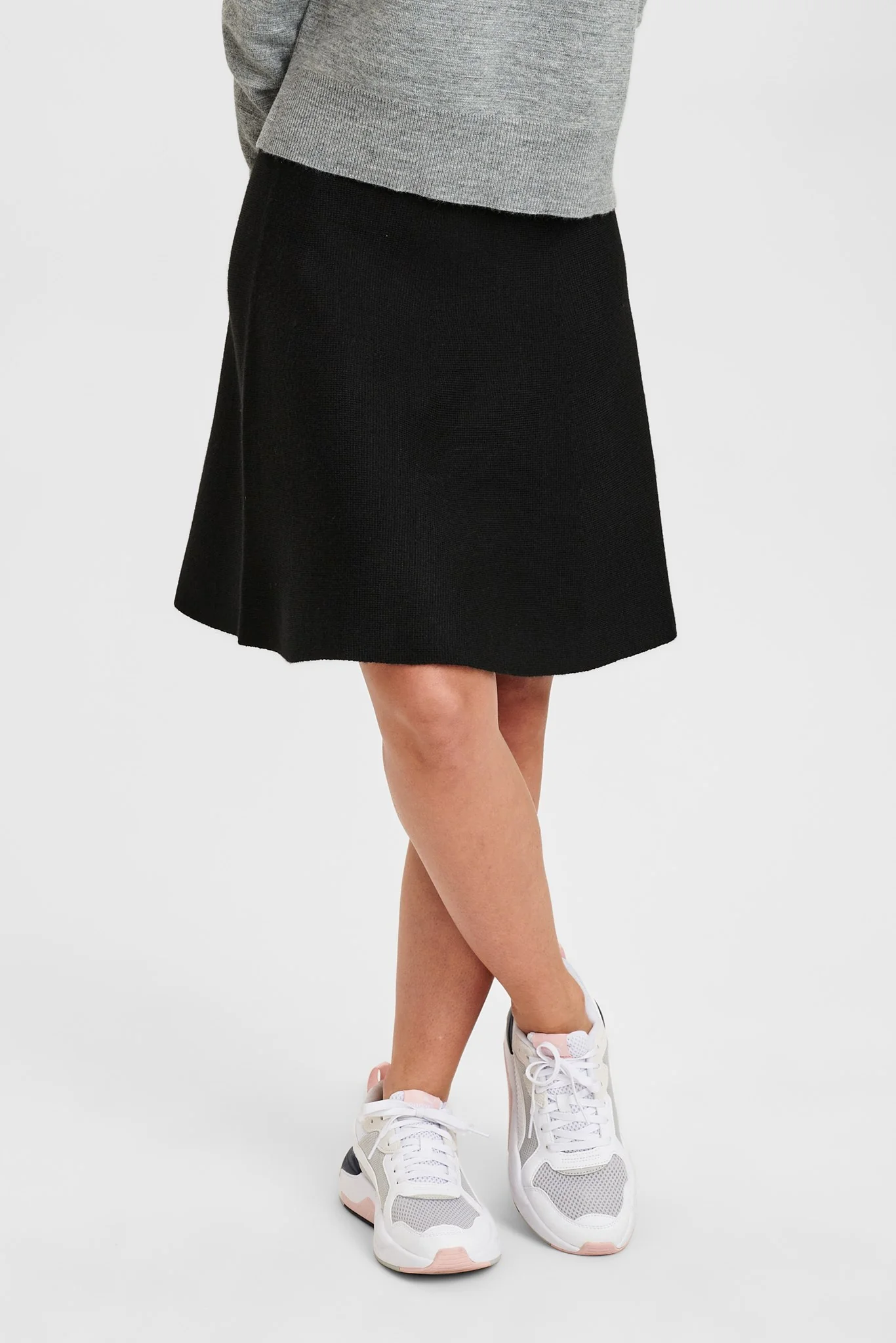 NULILLYWOOLI KNIT SKIRT - Caviar