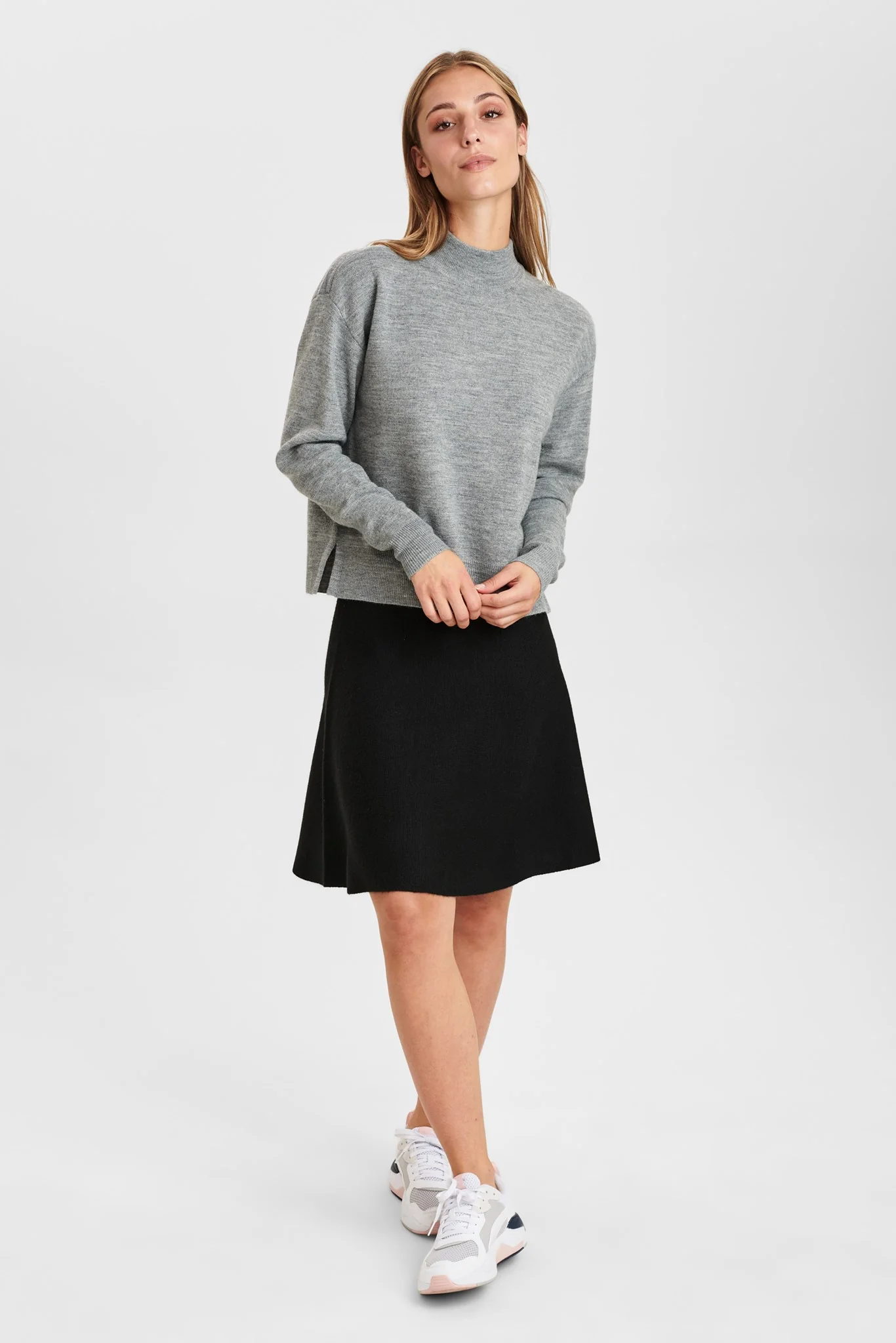 NULILLYWOOLI KNIT SKIRT - Caviar - Image 3