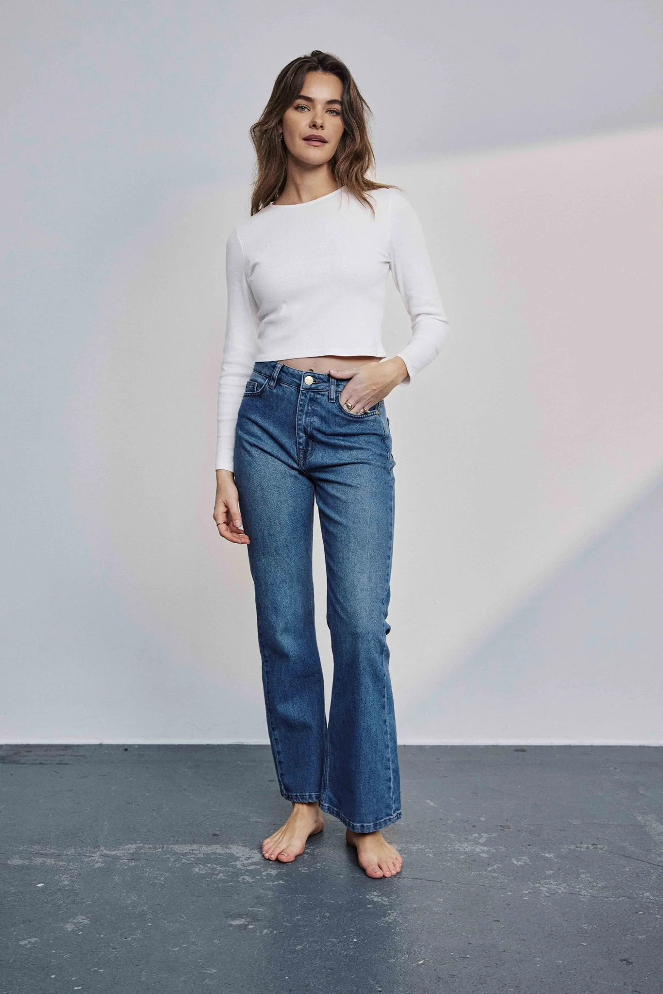 NULONDON JEANS SHORT - Med. Blue Washed Denim - Image 3