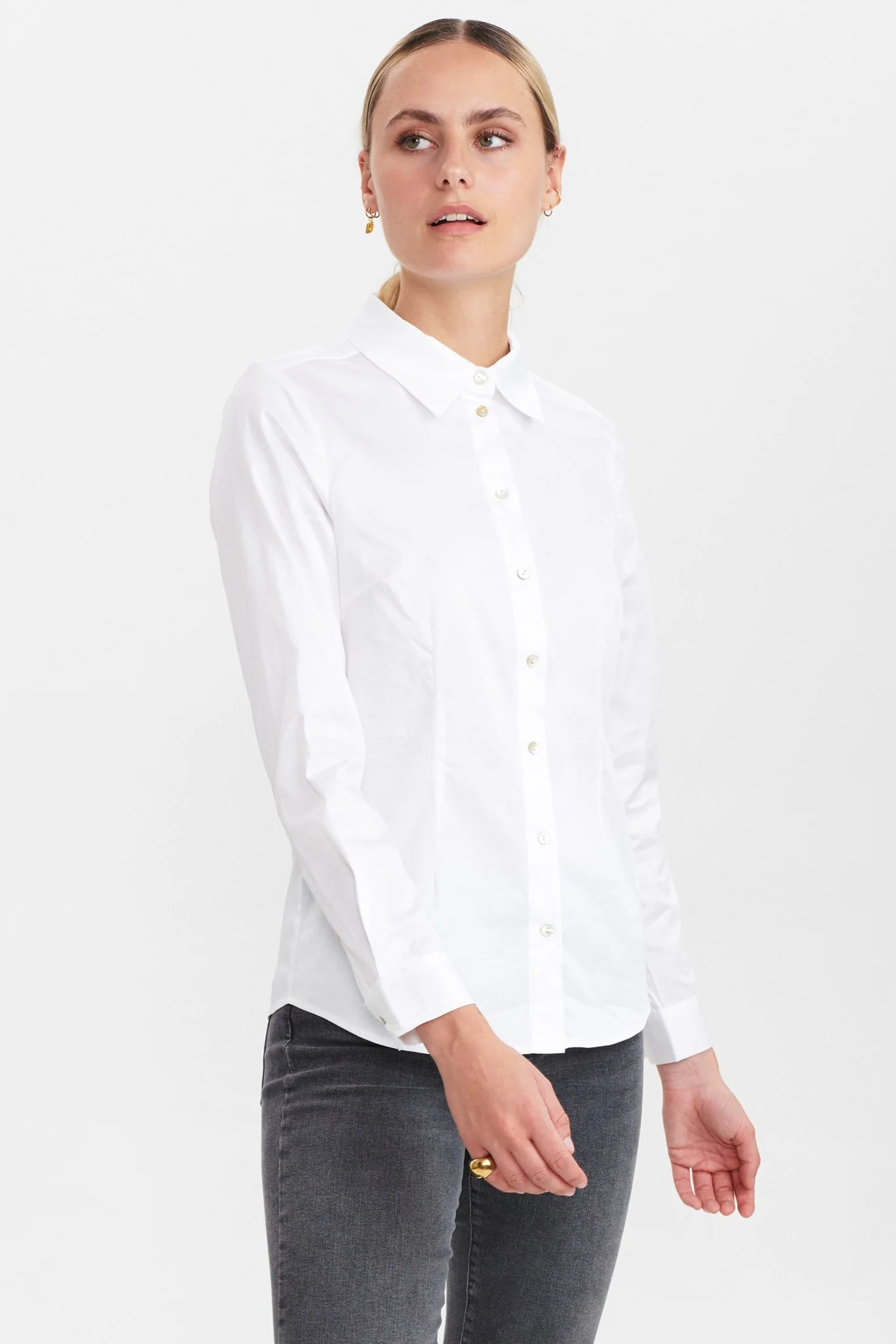 NULUCY FIT SHIRT NOOS - Bright White