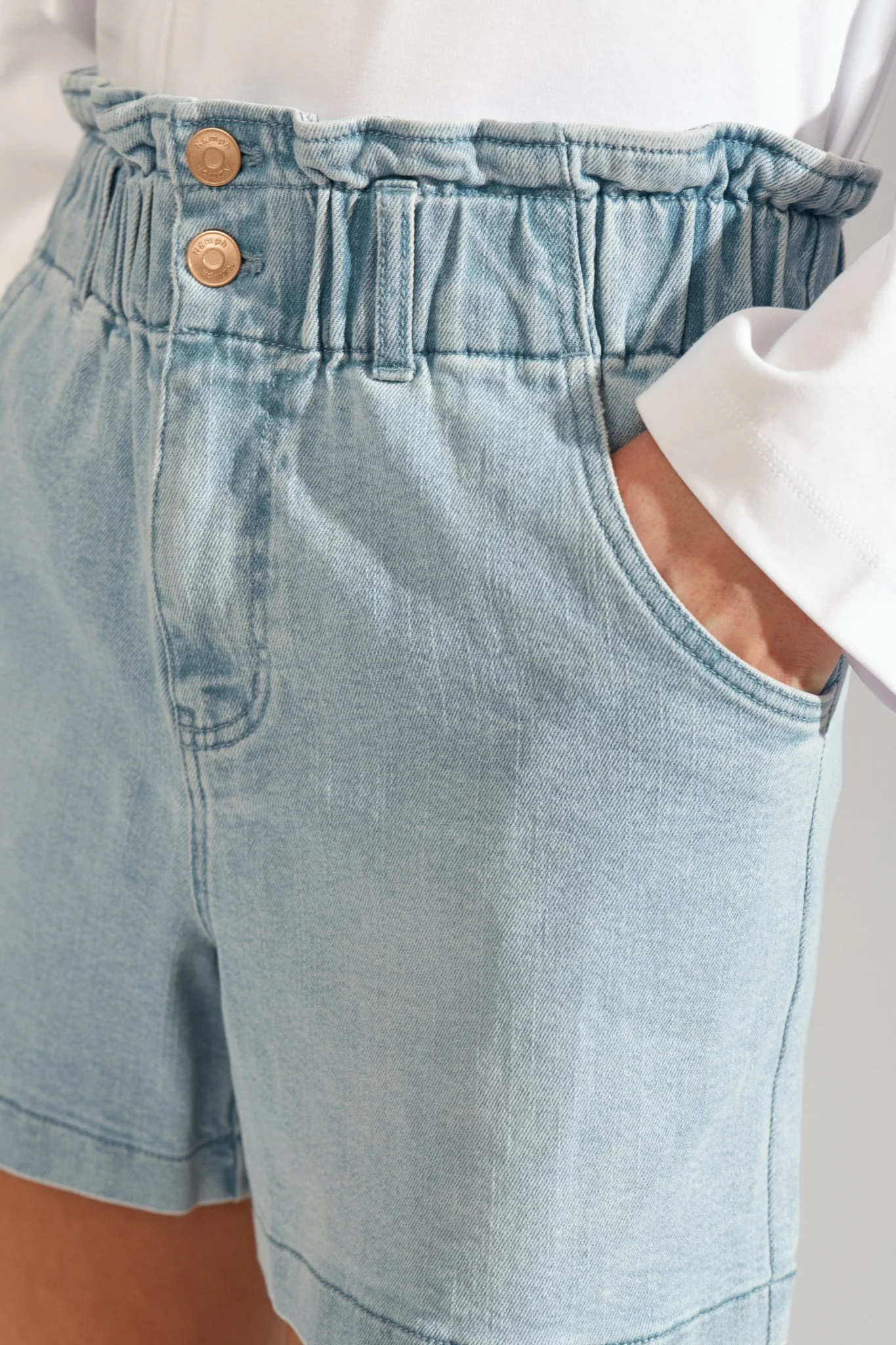 NULULU DENIM SHORTS - Light Blue Denim - Image 4
