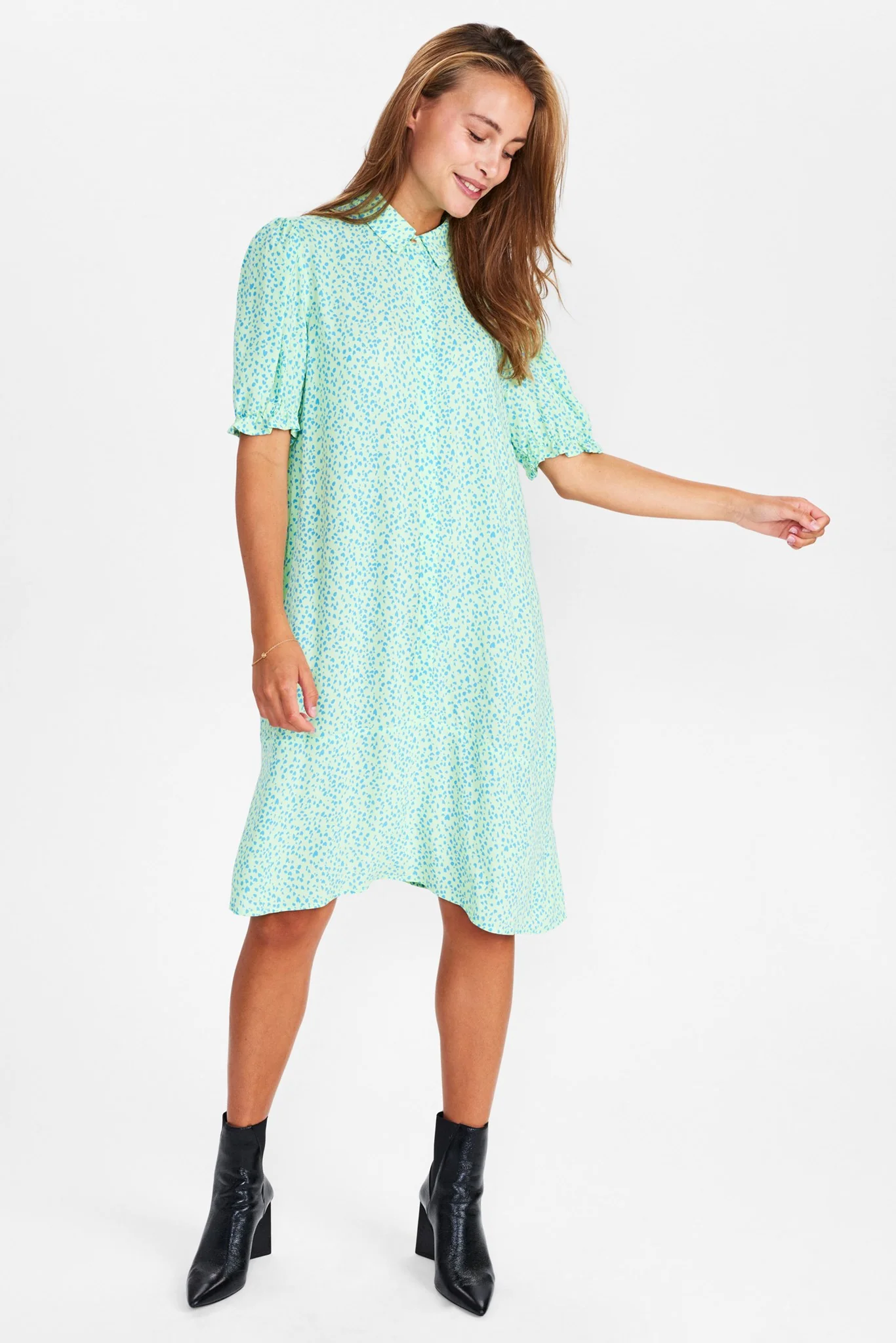 NULYDIA SHORT DRESS - Patina Green - Image 3