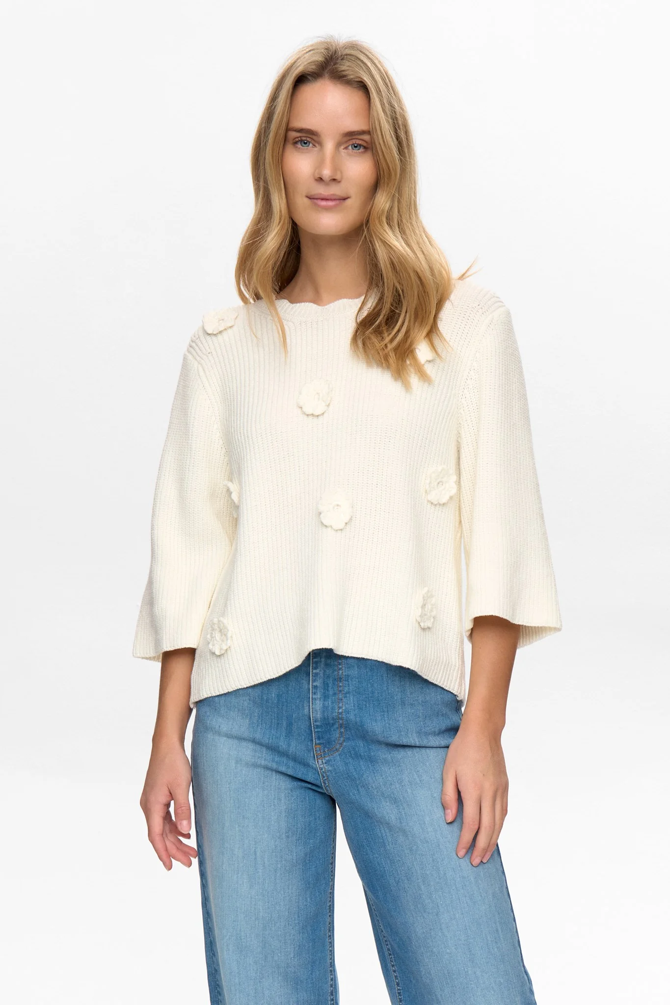 NUMARSIE SS PULLOVER - Cloud Dancer