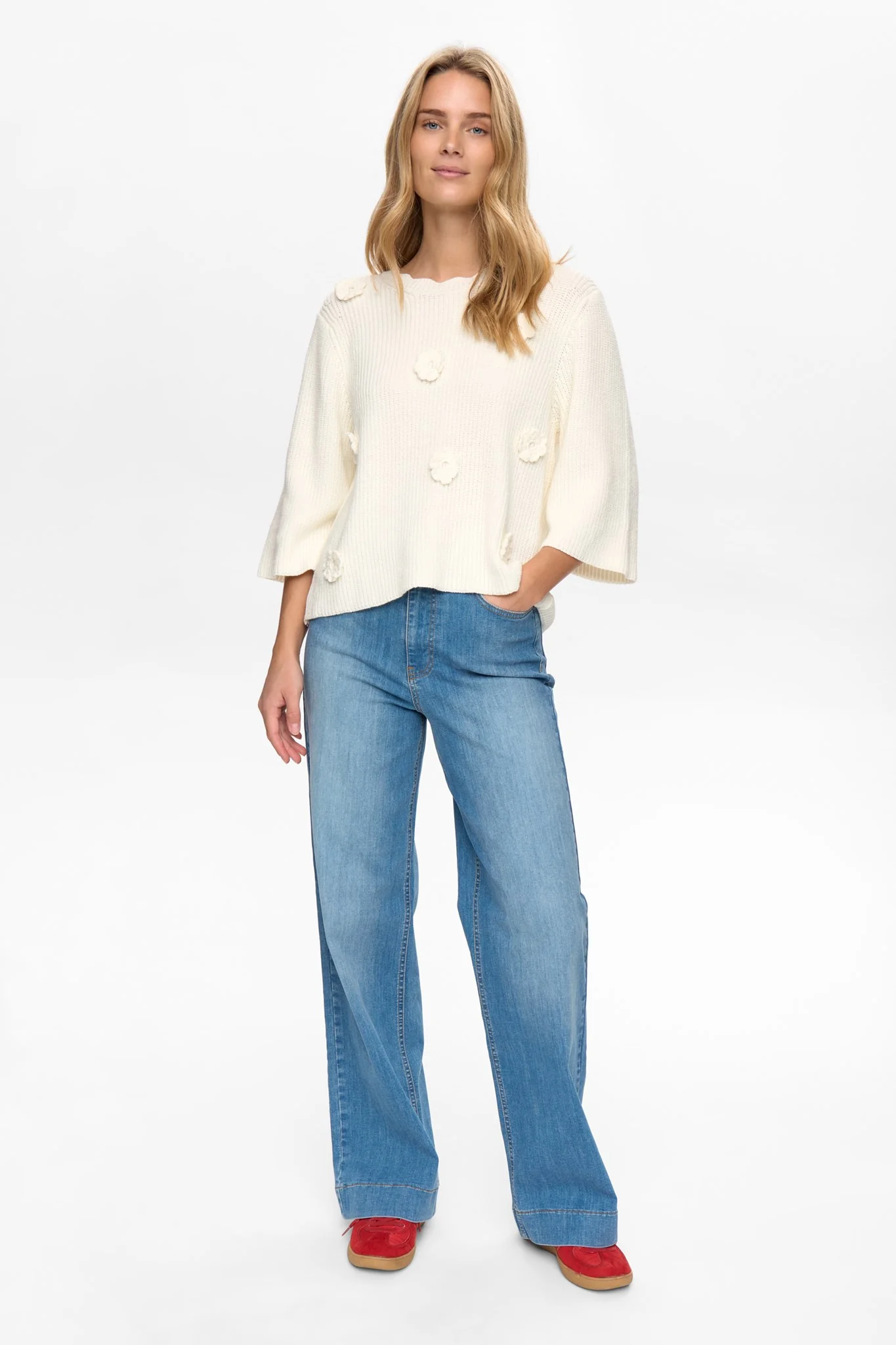 NUMARSIE SS PULLOVER - Cloud Dancer - Image 3