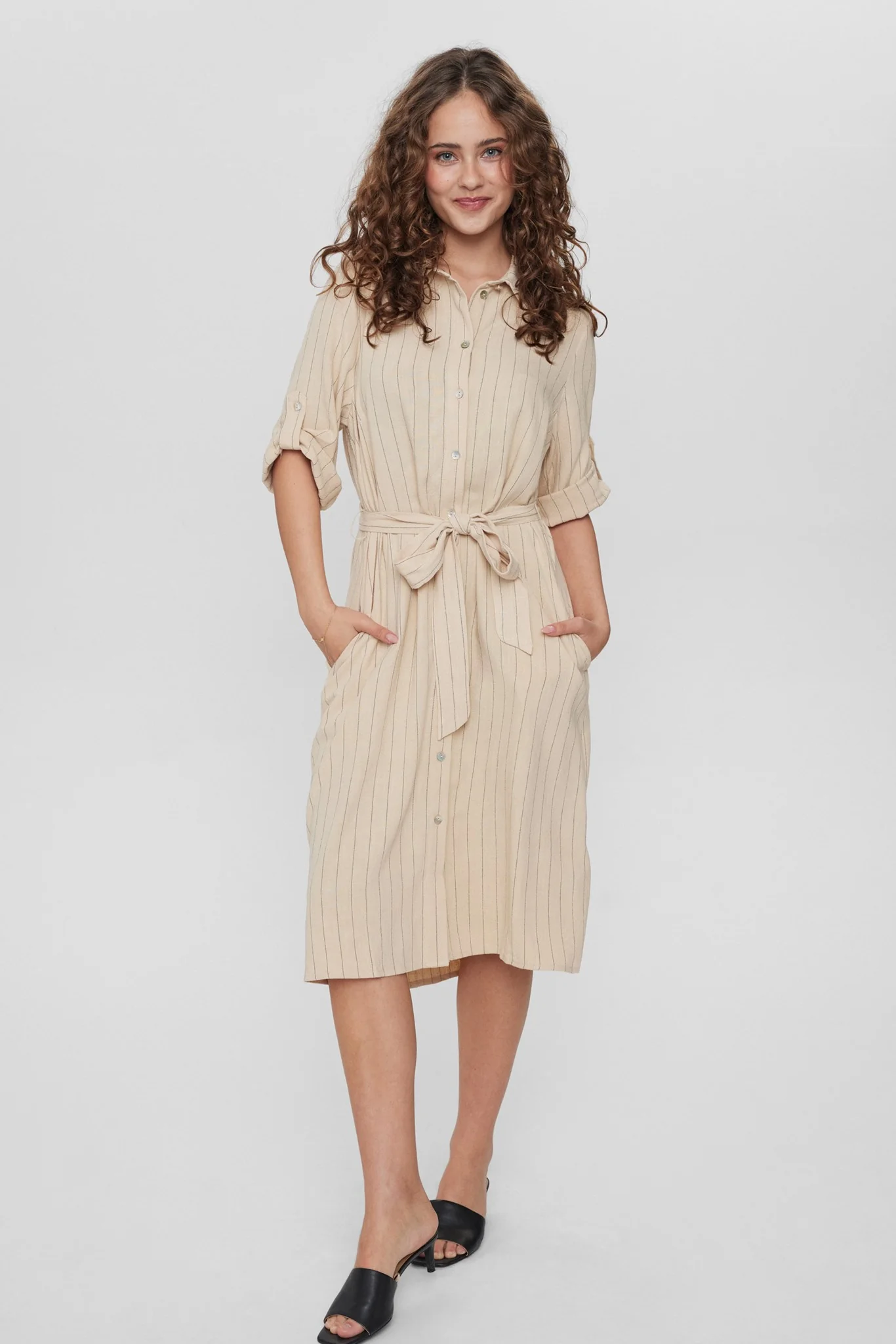 NUMAYANN DRESS - Sesame Melange - Image 3