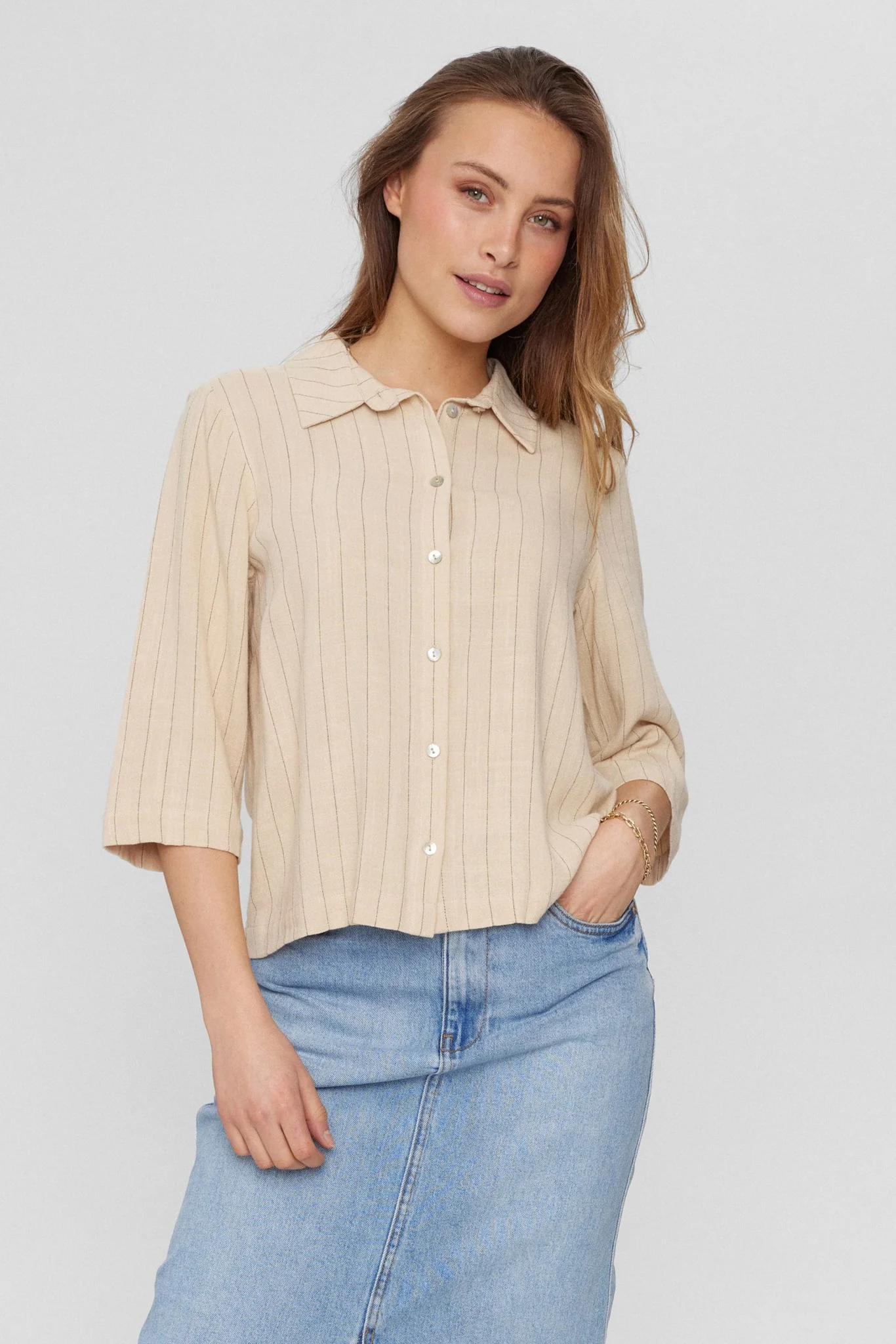 NUMAYANN SHIRT - Sesame Melange