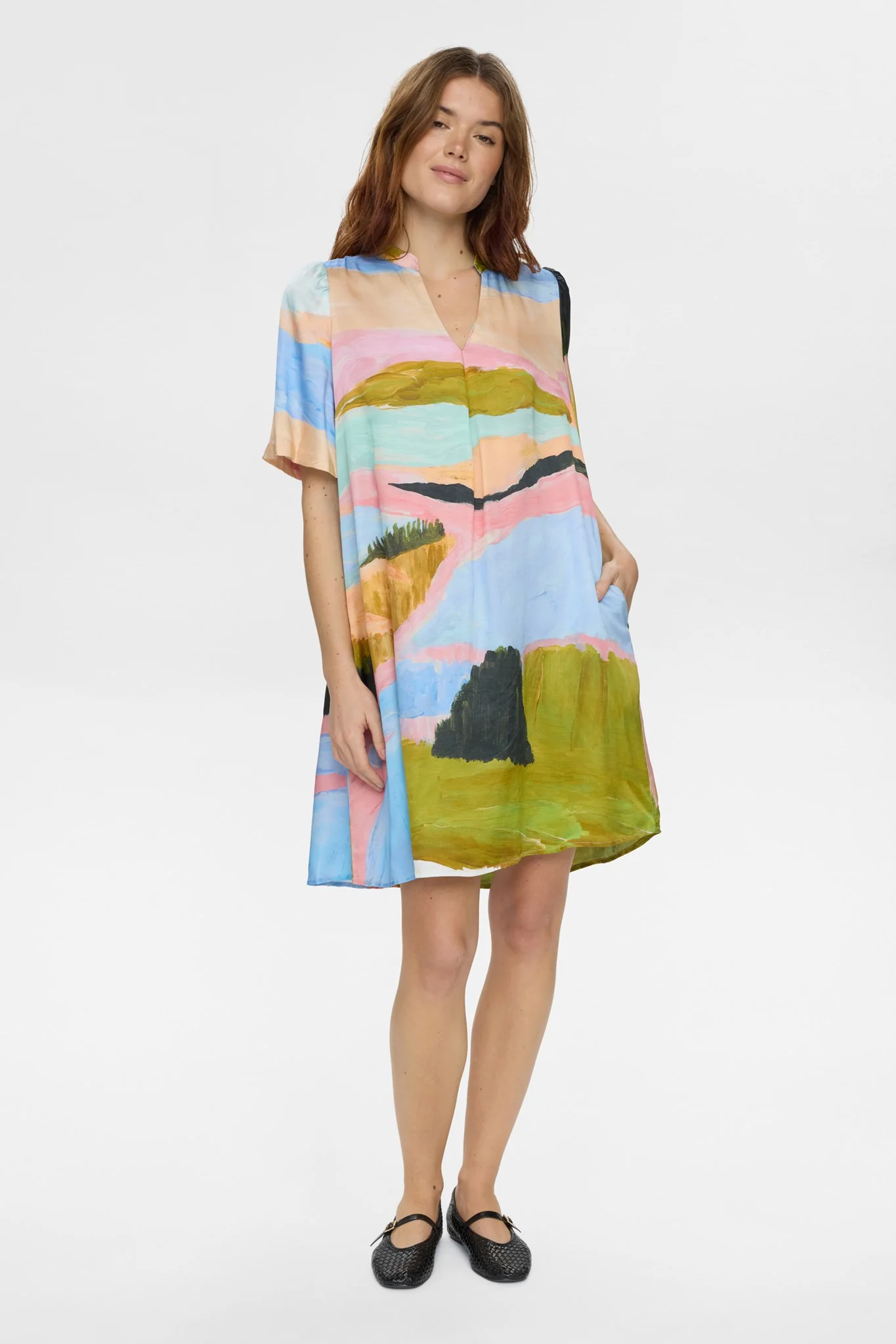 NUMEADOW V-NECK DRESS - Peony - Image 3