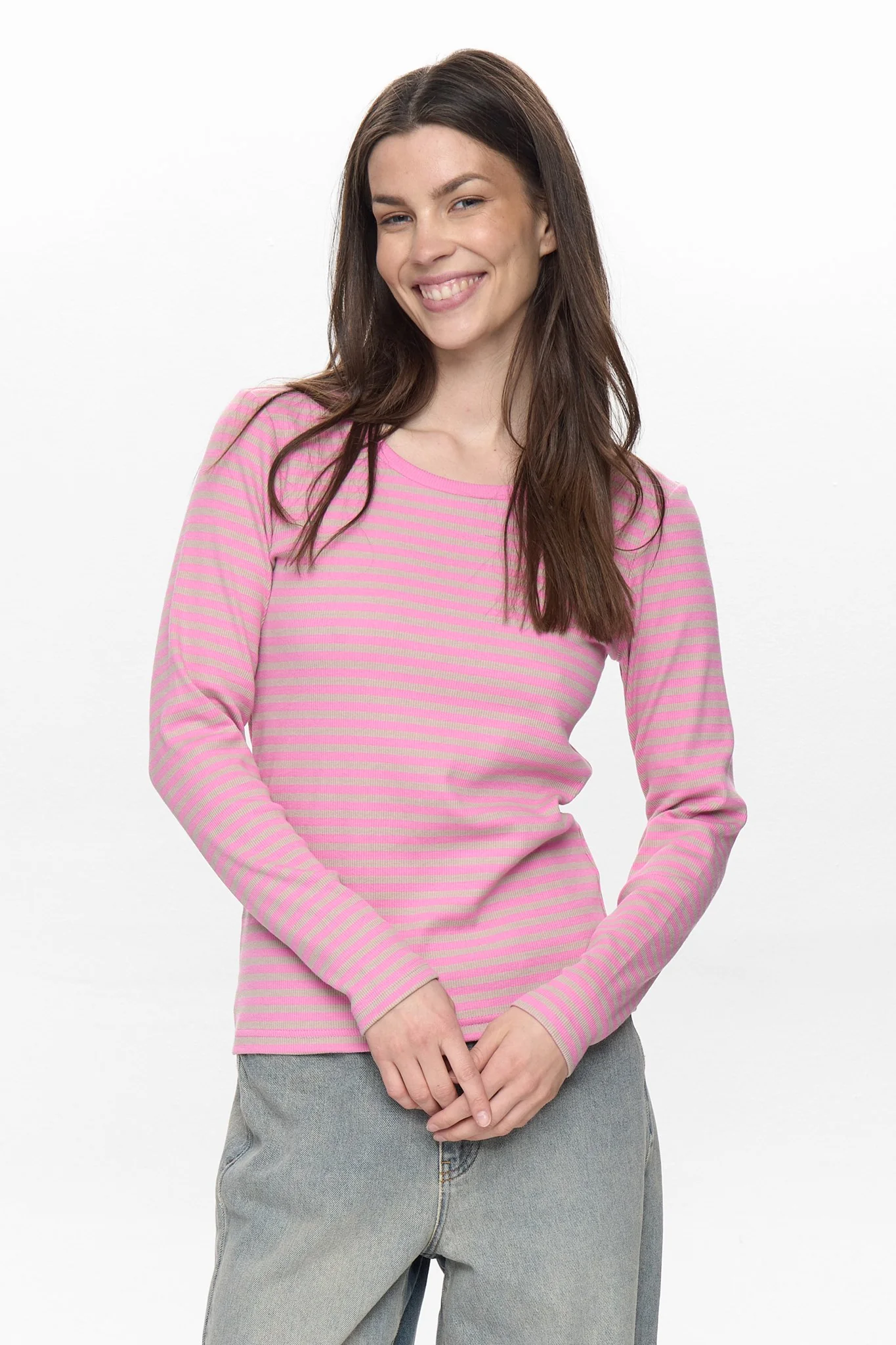 NUMELANY LS BLOUSE - Fuchsia Pink