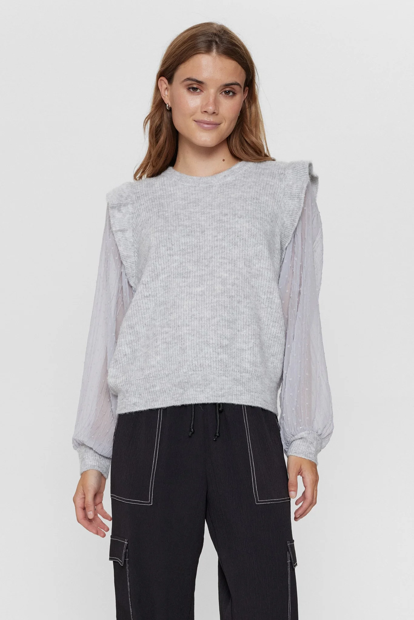 NUMILA PULLOVER - Light grey mel