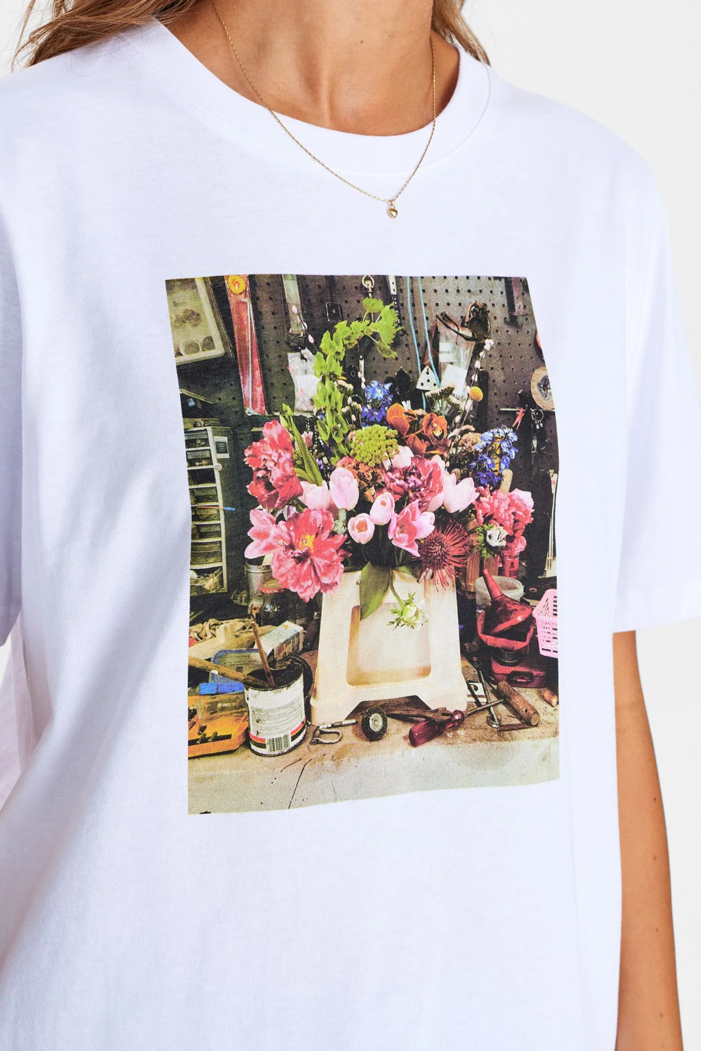NUMITTA FRONT PRINT TEE - GOTS - Bright White - Image 4