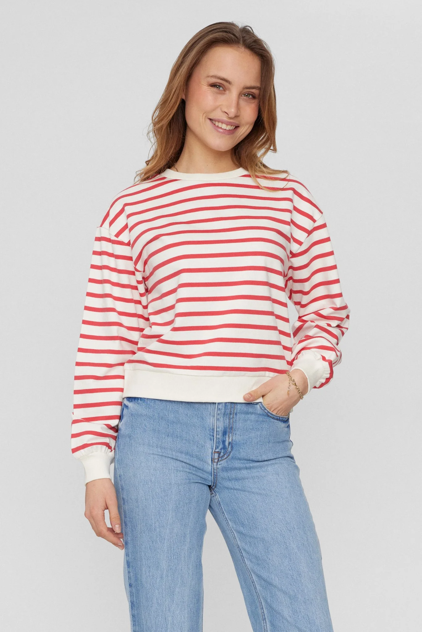 NUMYRA STRIPE SWEAT - GOTS - Teaberry