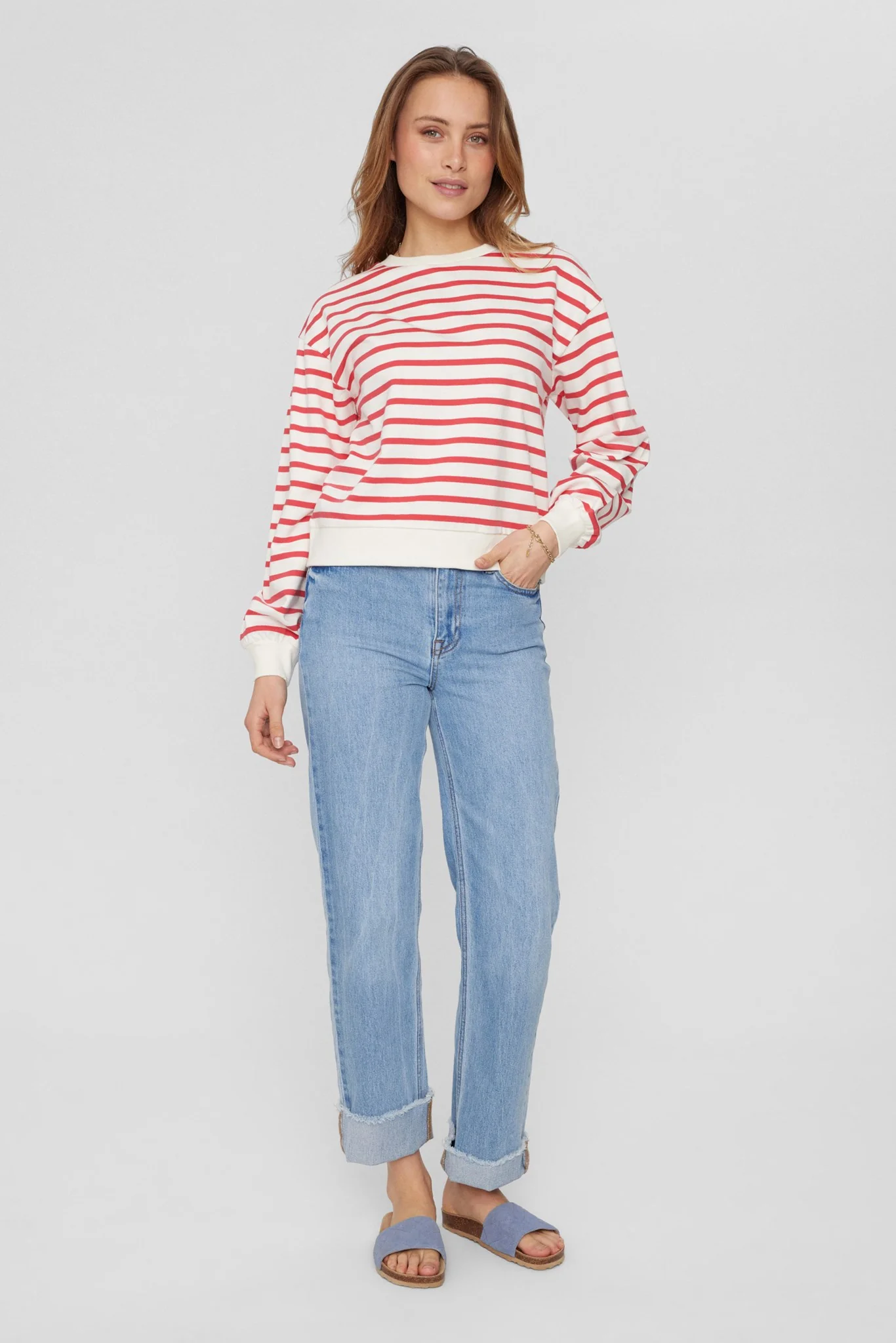 NUMYRA STRIPE SWEAT - GOTS - Teaberry - Image 3