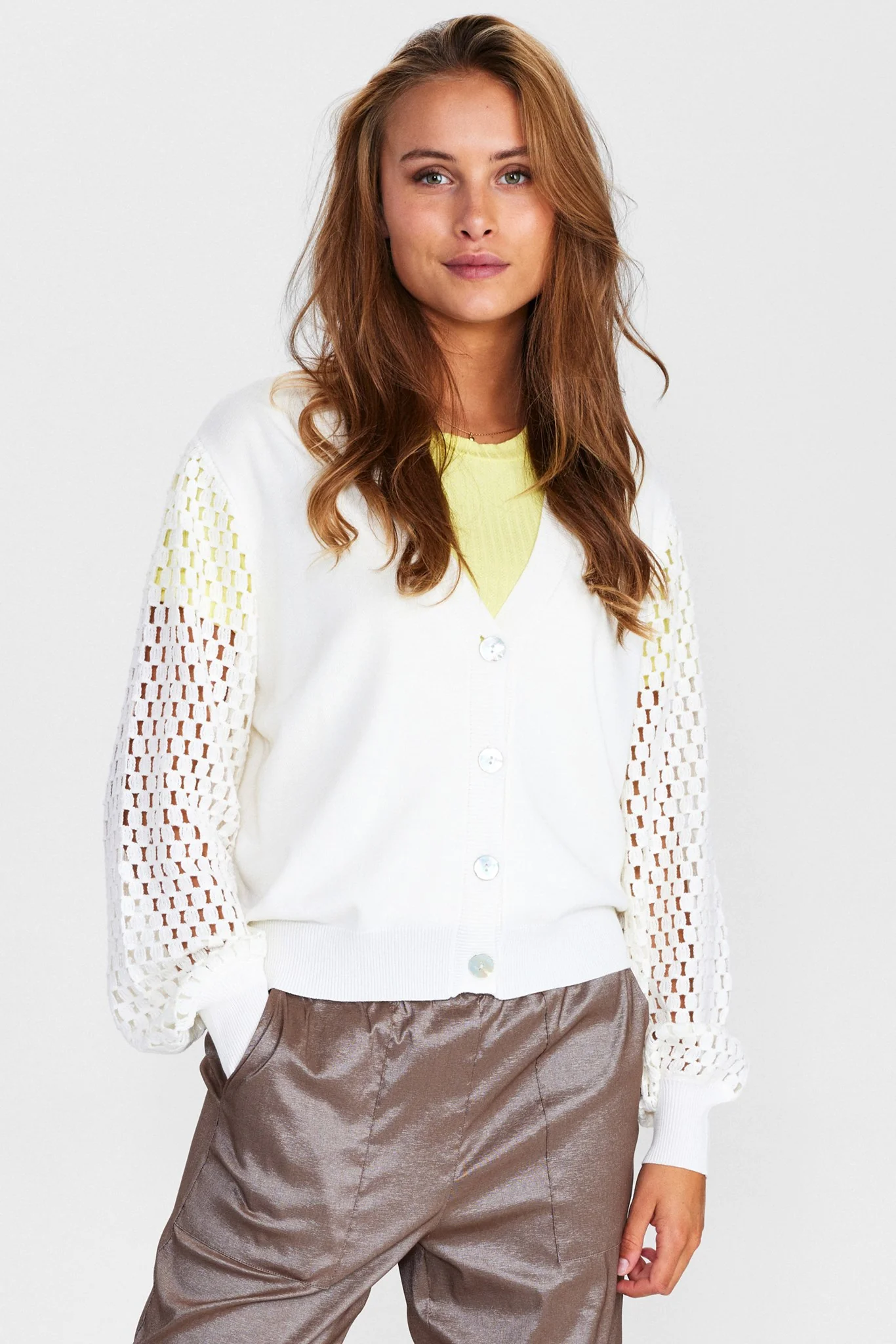 NUNANETT CARDIGAN - Cloud Dancer