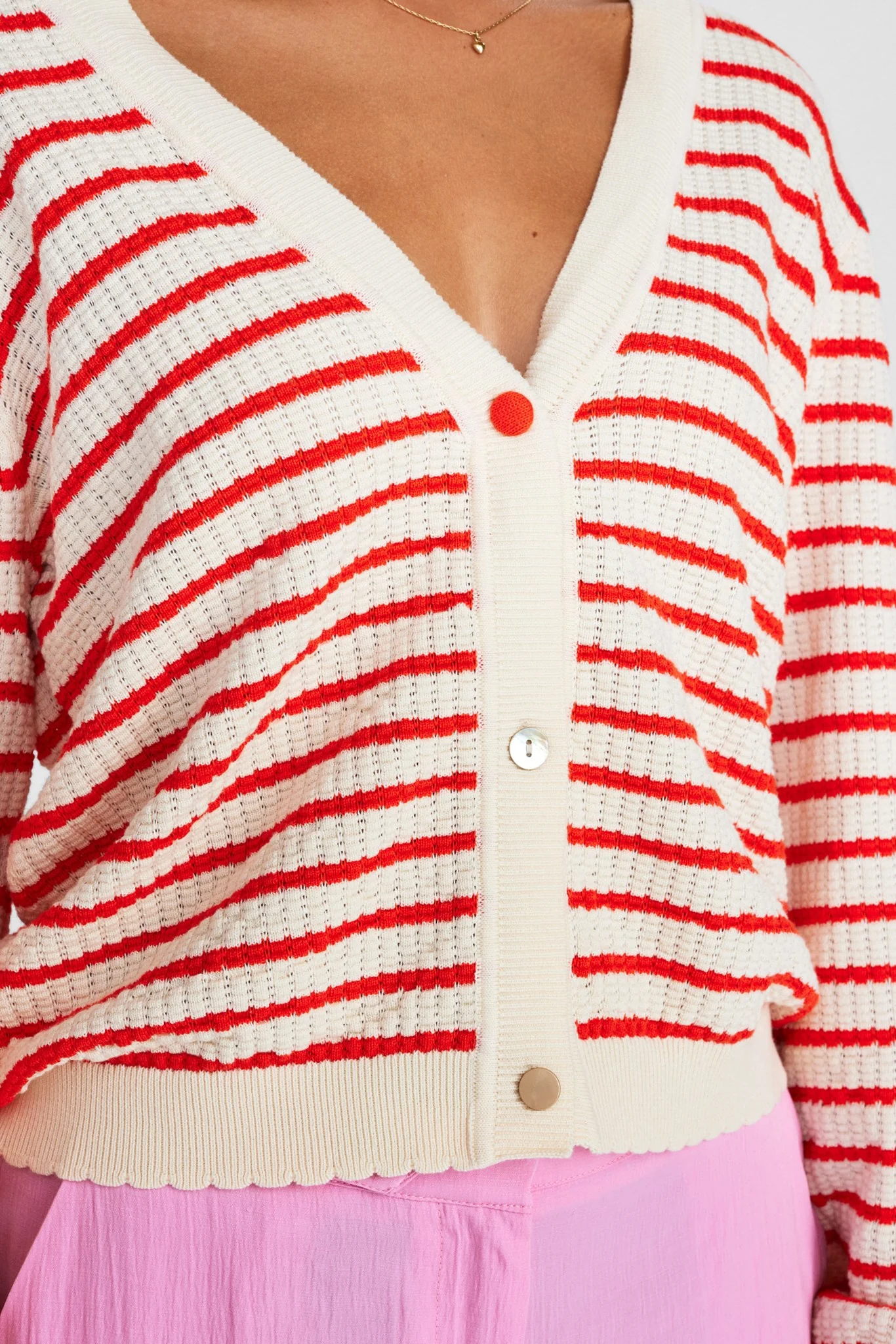 NUNICOLE CARDIGAN - GOTS - Cherry Tomato - Image 4