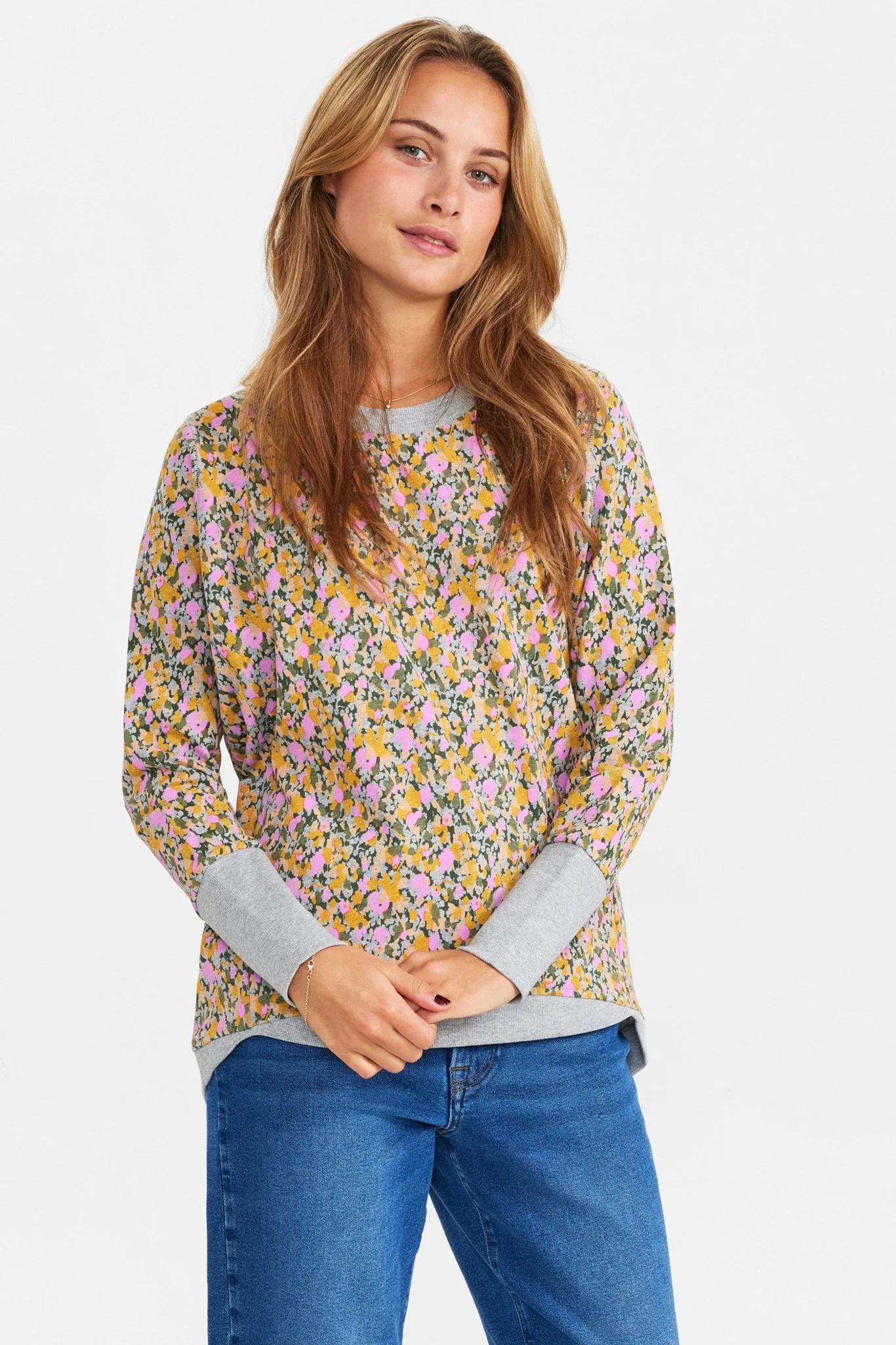 NUNIKOLA SWEAT - Medium Grey mel