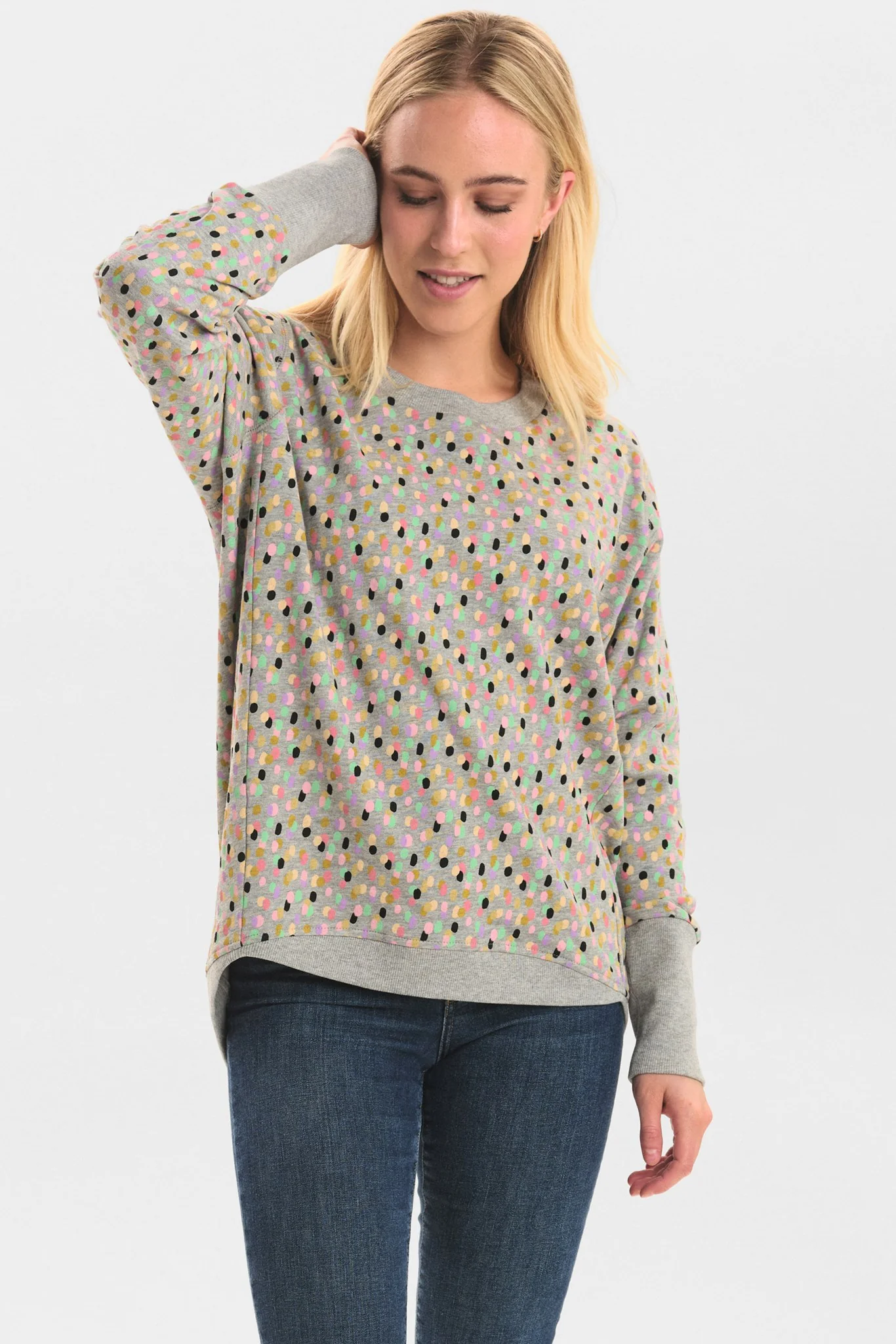 NUNIKOLA SWEAT - Medium Grey mel