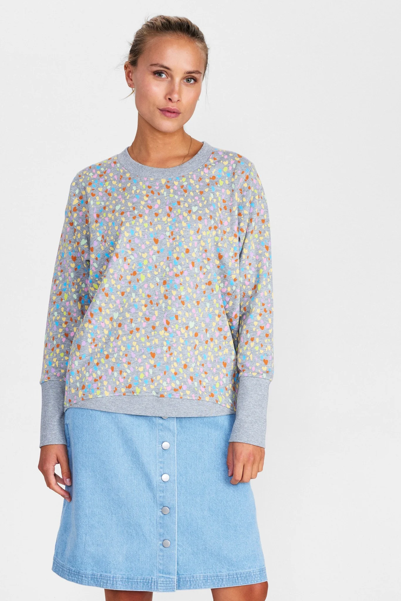 NUNIKOLA SWEAT - Medium Grey mel
