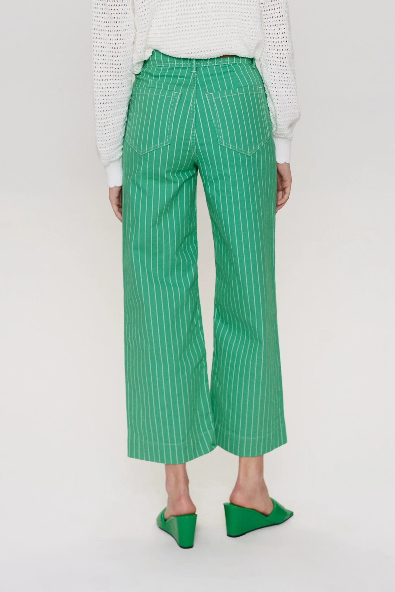 NUPARIS CROPPED - GREEN STRIPE - Green Spruce - Image 2