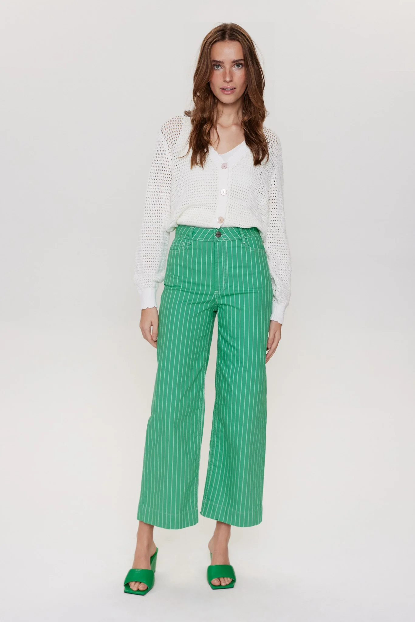 NUPARIS CROPPED - GREEN STRIPE - Green Spruce - Image 3