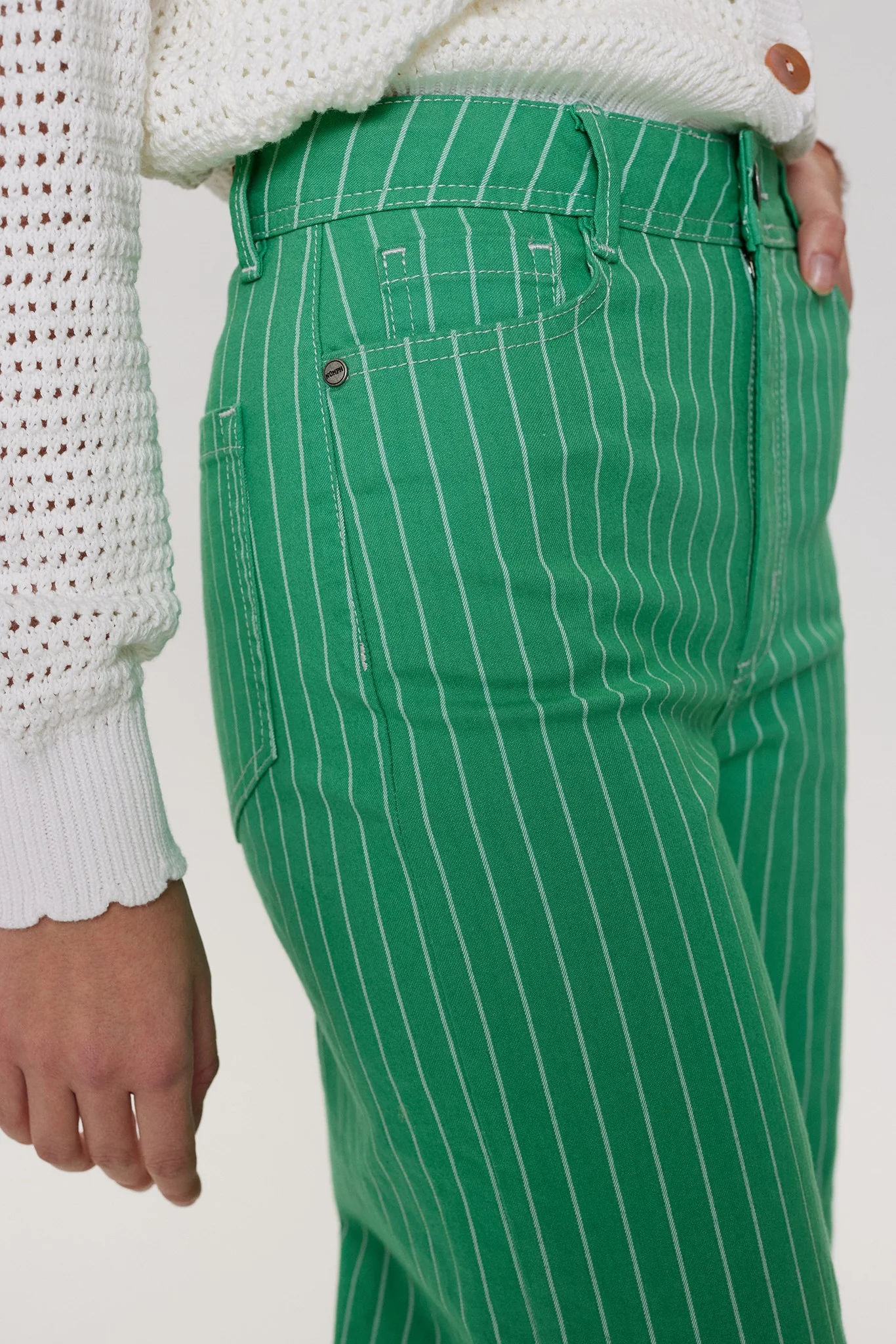 NUPARIS CROPPED - GREEN STRIPE - Green Spruce - Image 4