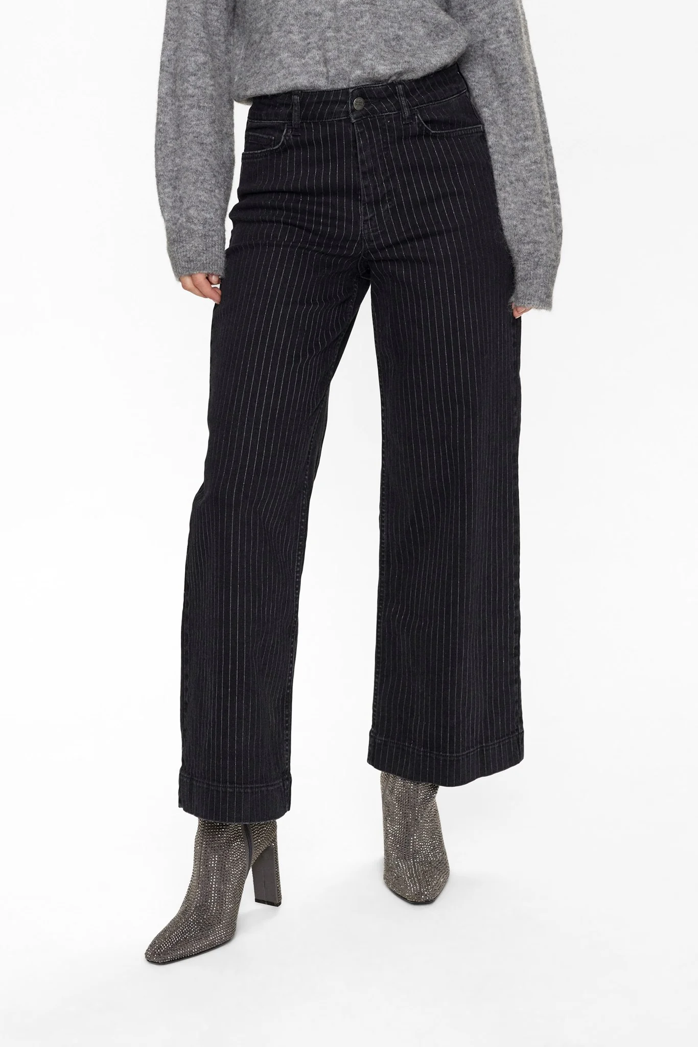 NUPARIS CROPPED JEANS  GLAM  - Caviar