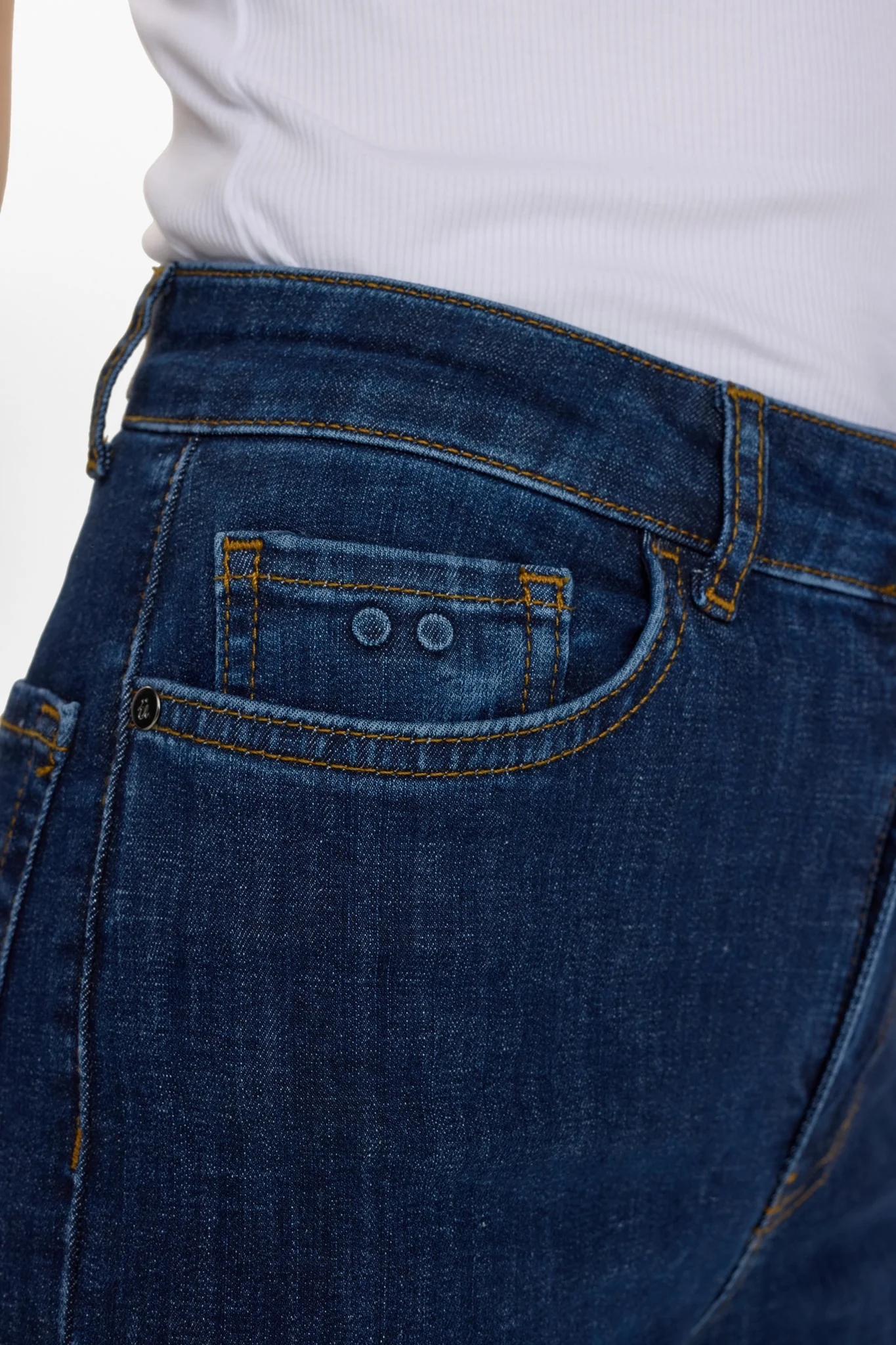 NUPARIS HR WIDE JEANS - P3012 - Dark Blue Denim - Image 5