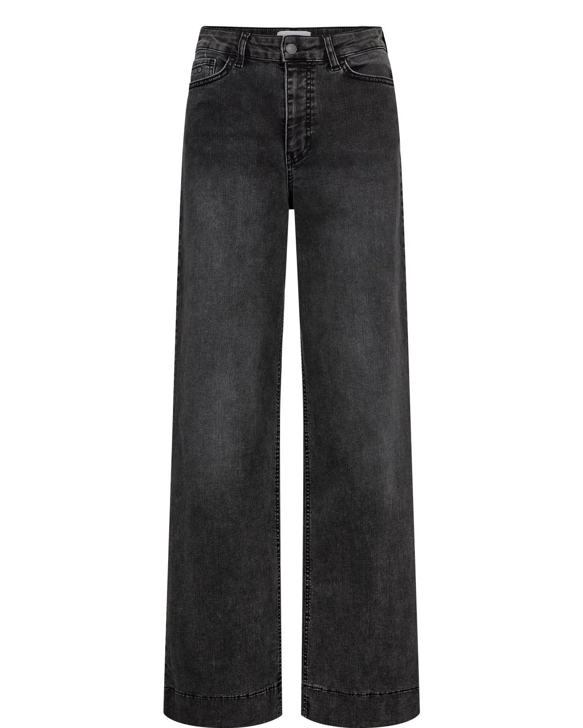 NUPARIS HR WIDE JEANS - P3020 - Black Washed Denim - Image 7