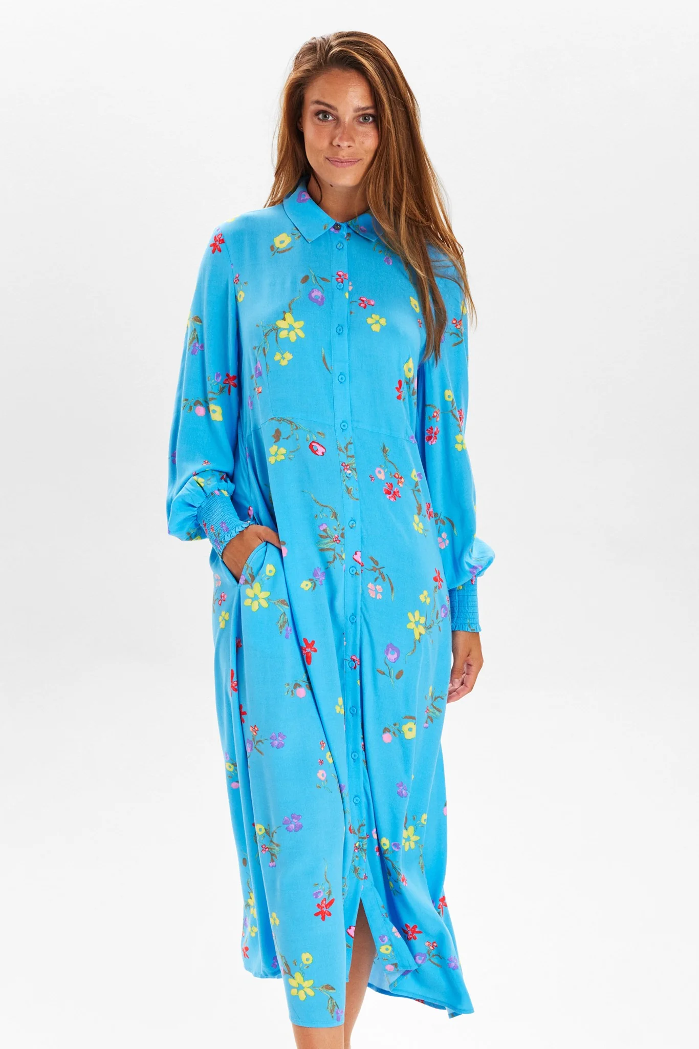 NUPAYANA SARA SHIRT DRESS - Bonnie Blue