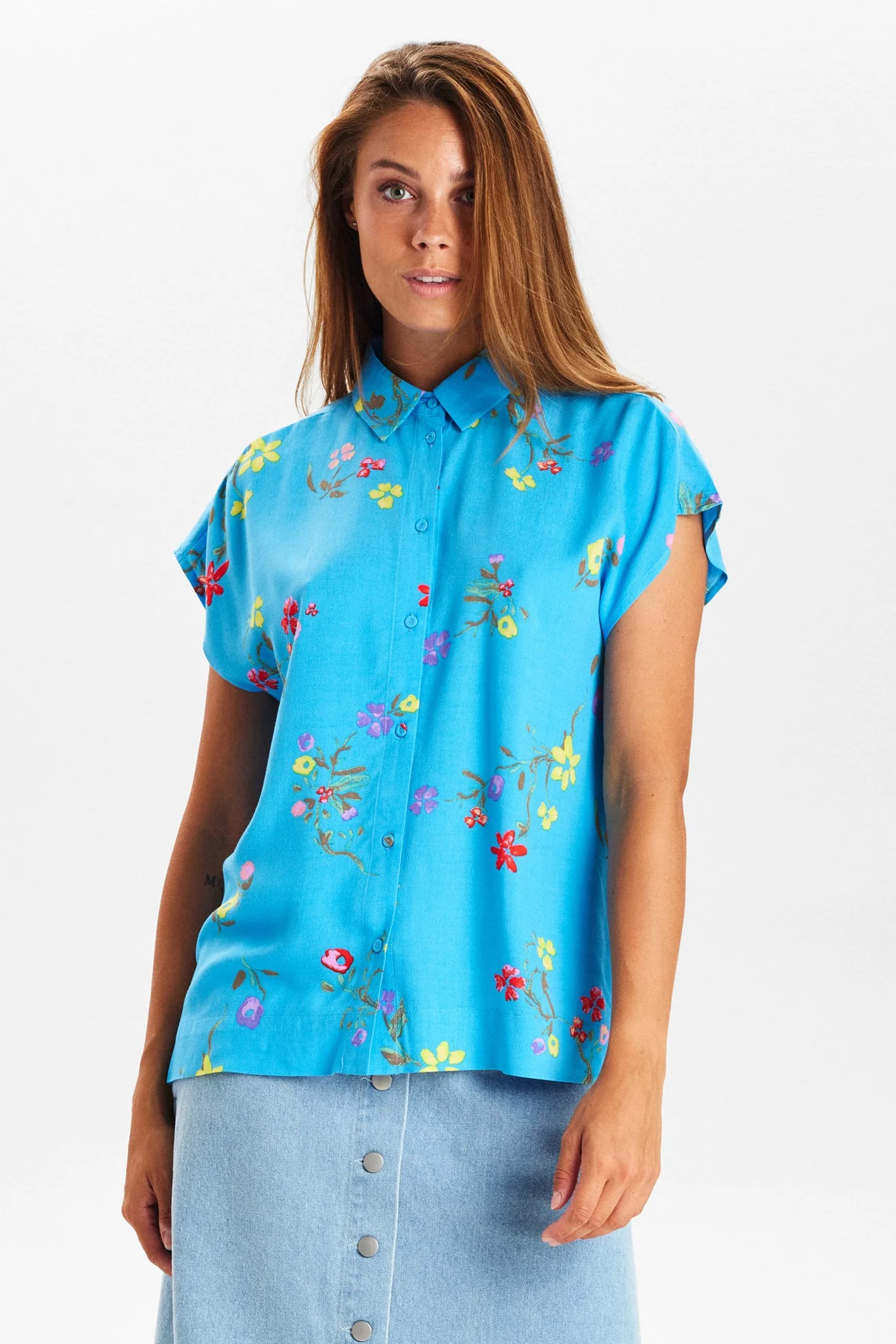 NUPAYANA SLEEVELESS SHIRT - Bonnie Blue