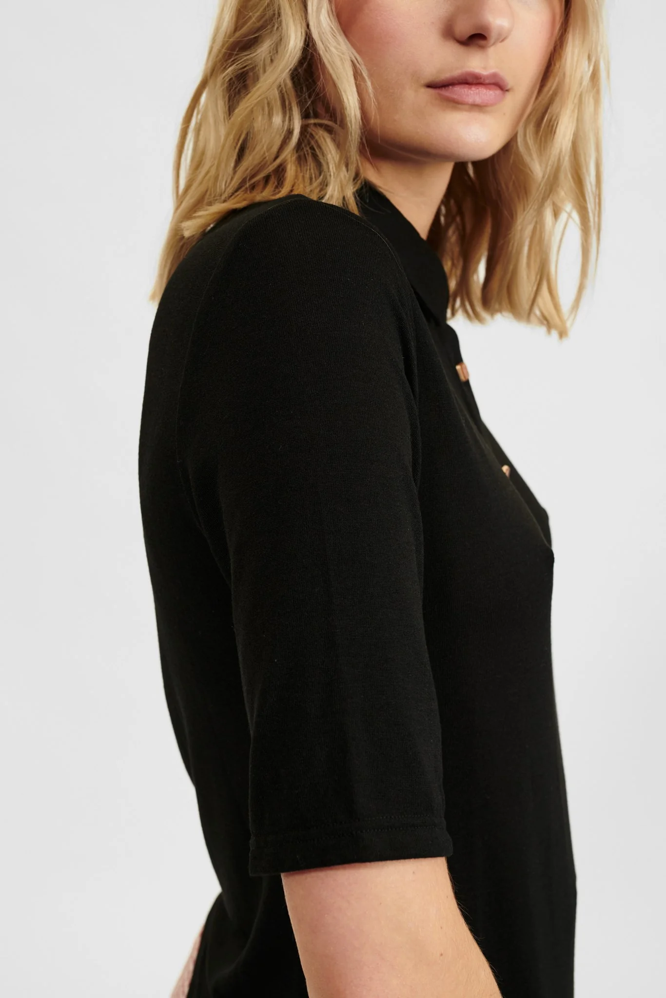NUPEARL POLO BLOUSE - Caviar - Image 5