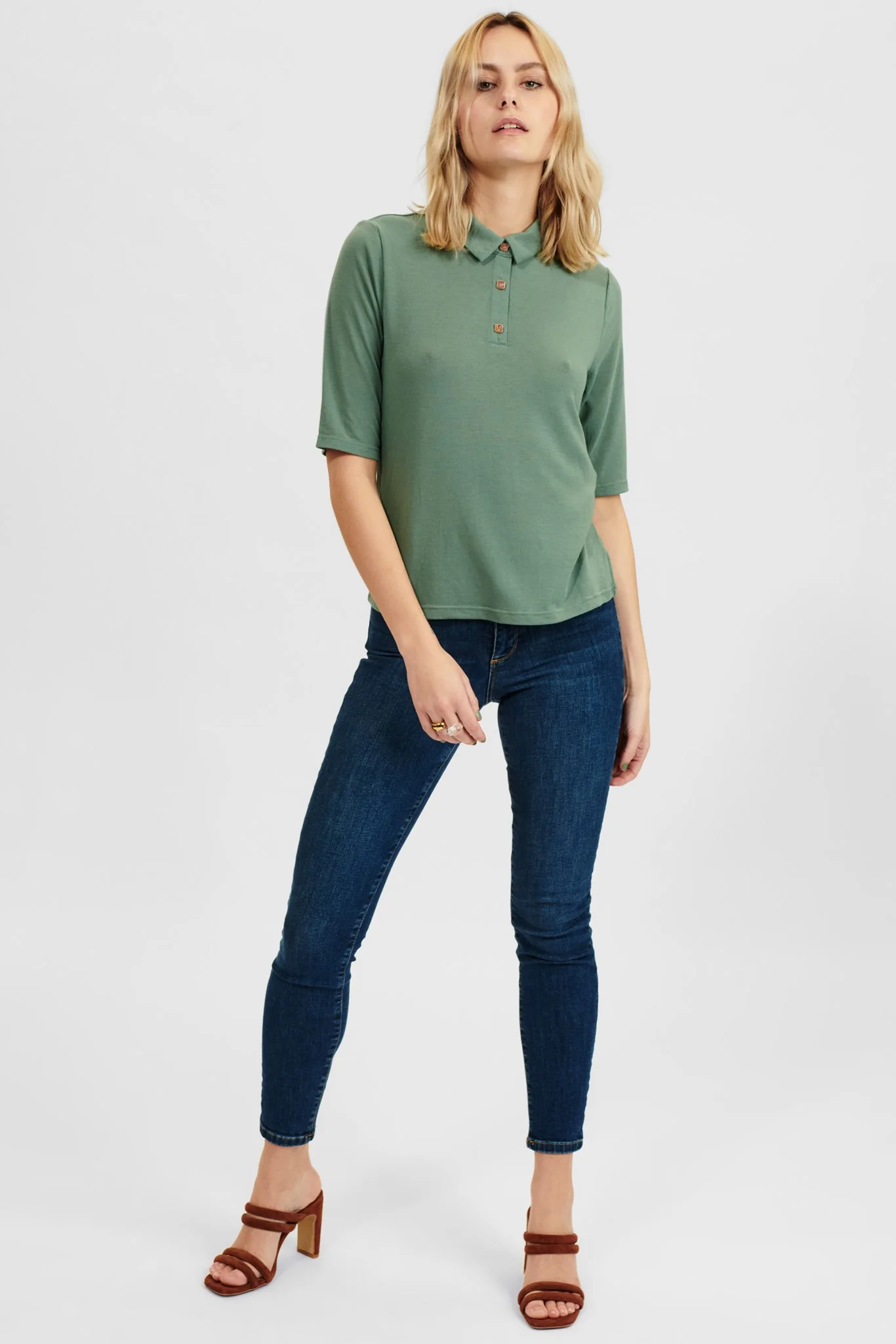NUPEARL POLO BLOUSE - Sea Spray - Image 3