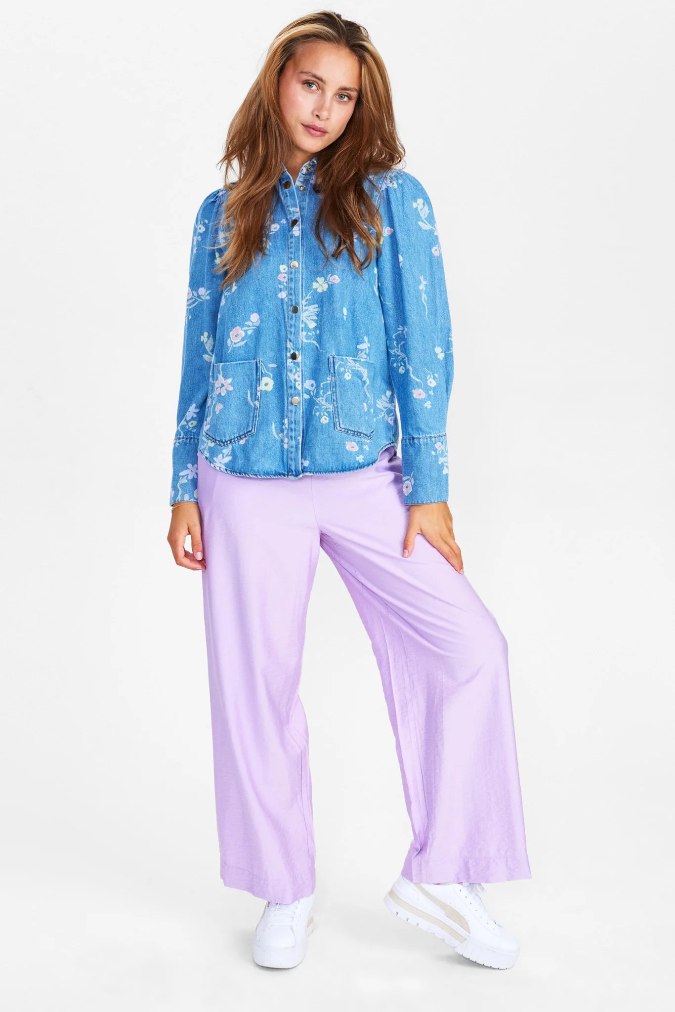 NUPETRA LS SHIRT - Light Blue Denim - Image 3