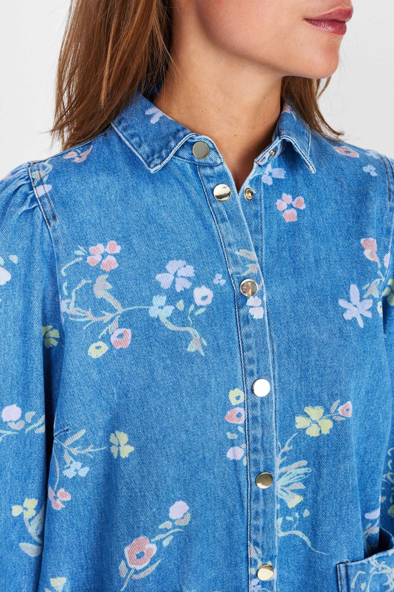 NUPETRA LS SHIRT - Light Blue Denim - Image 4