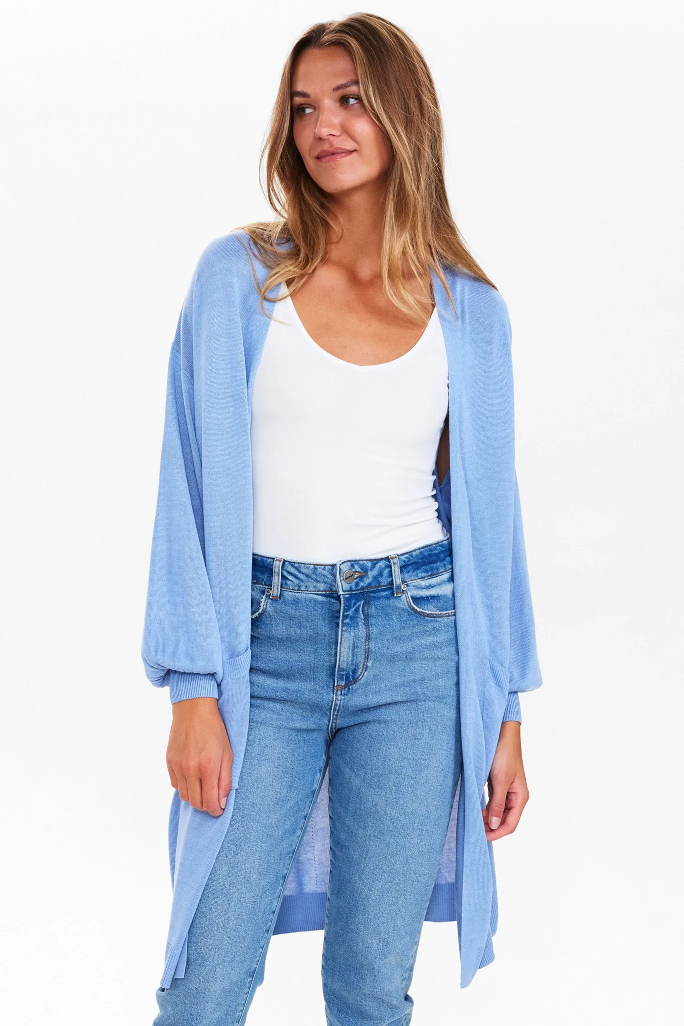 NUPIANY LONG CARDIGAN - NOOS - Bel Air Blue