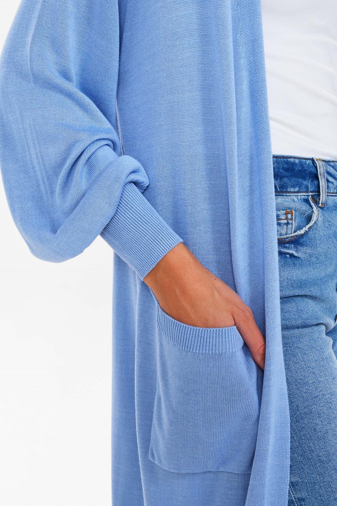 NUPIANY LONG CARDIGAN - NOOS - Bel Air Blue - Image 4