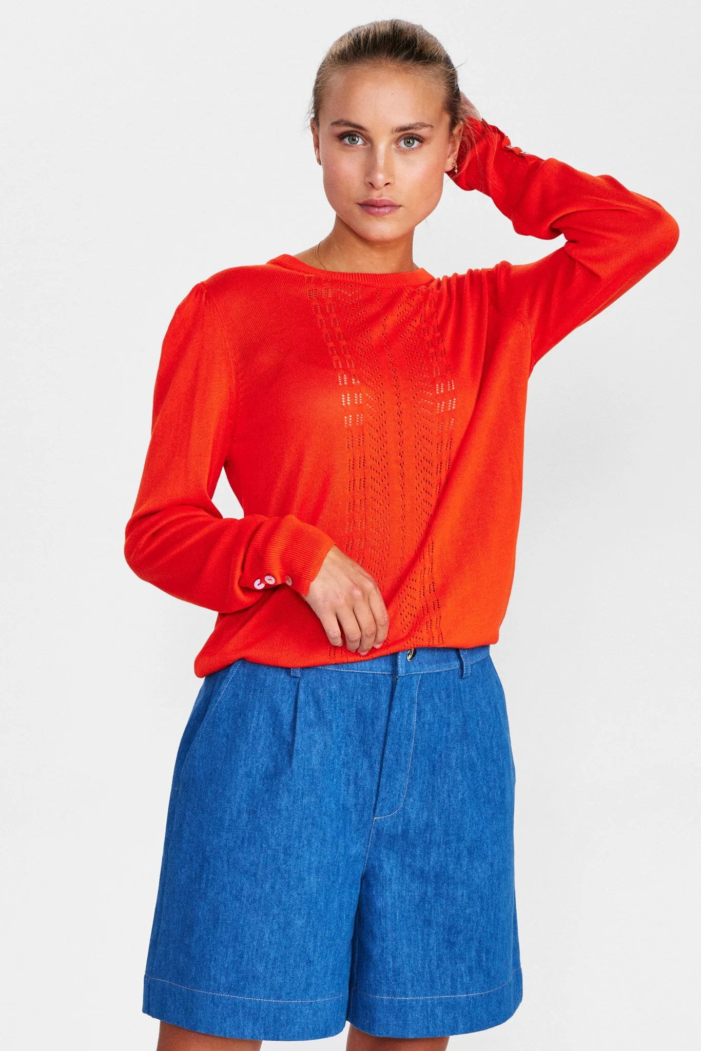 NUPOLLY KNIT PULLOVER - Cherry Tomato